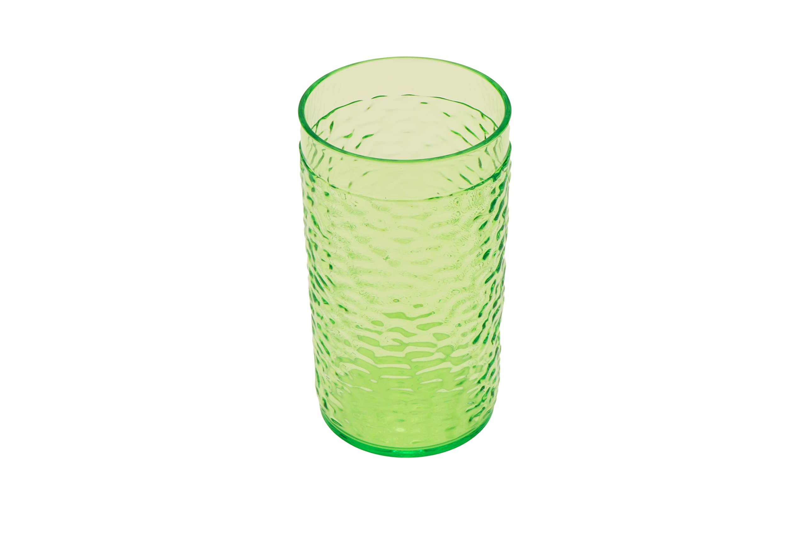 G.E.T. Shatterproof Plastic Tumbler 12oz - Heavy-Duty Green Pebbled Design (12-Pack) - Perfect for Parties, Picnics, and Outdoor Events