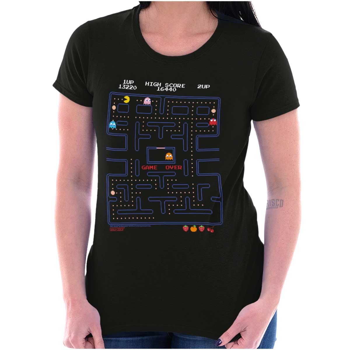 Pacman Game Over Retro Video Gaming Women's Graphic Tee - Vintage Arcade Style T-Shirt for Casual Wear & Gaming Events