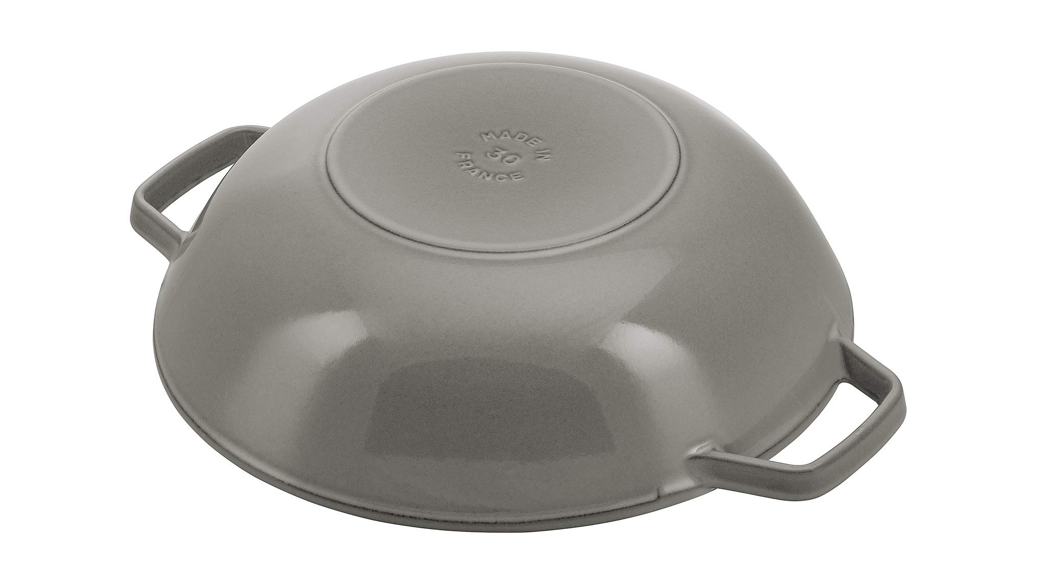 STAUB 30cm Grey Cast Iron Wok - Premium Heavy Duty Stir Fry Pan for High Heat Cooking - Perfect for Asian Stir Fry, Deep Frying & Home Kitchen Use