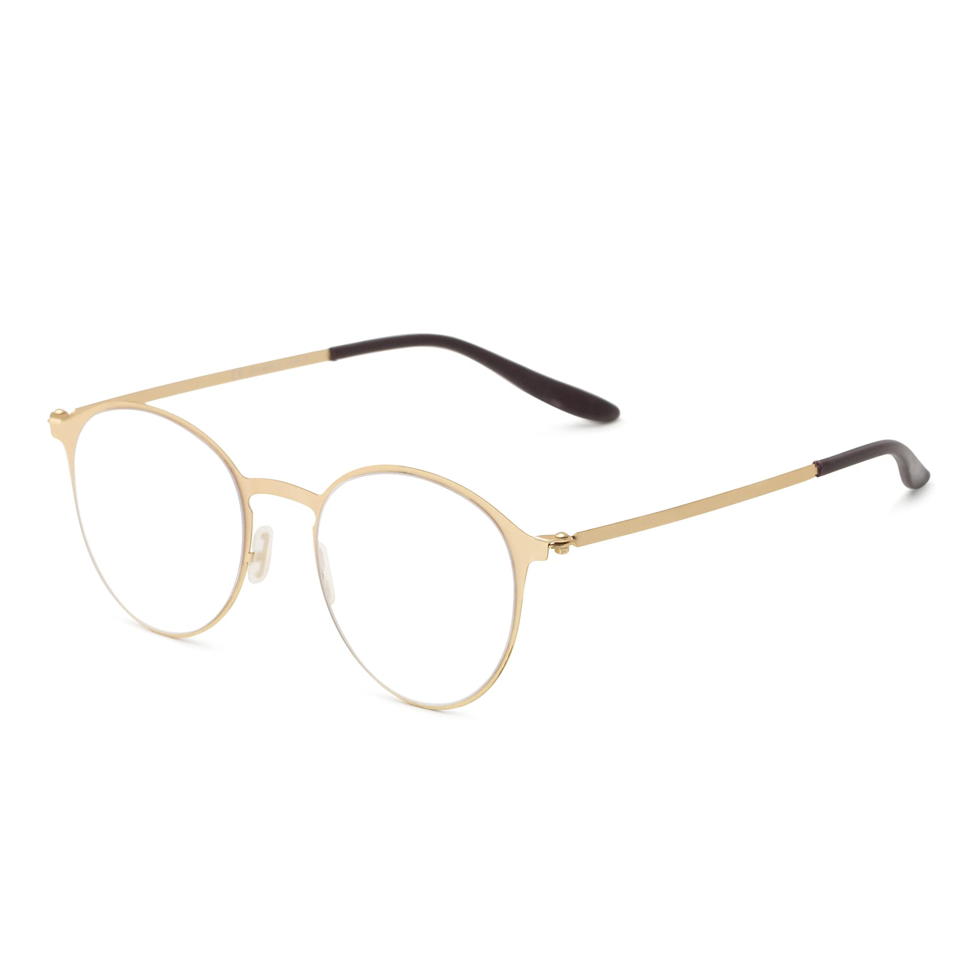 Foster Grant Unisex Adult Hayden Superflat Reading Glasses in Gold - 50mm Frame - Perfect for Office, Reading & Computer Work - Lightweight Comfort Eyewear for Men & Women