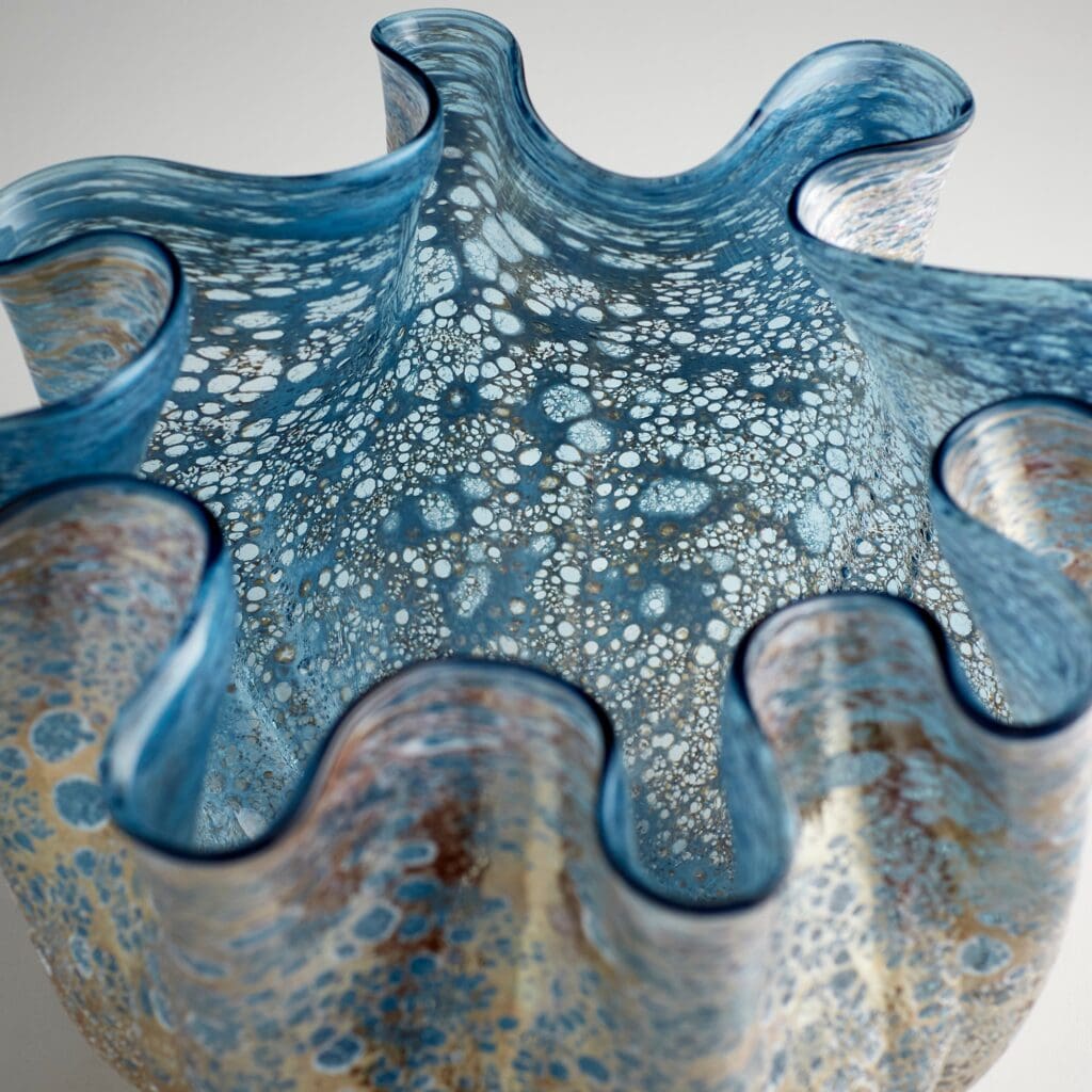Cyan Design 10879 Meduse Vase - Large Blue Glass Vase for Home Decor, Wedding Centerpiece & Floral Arrangements