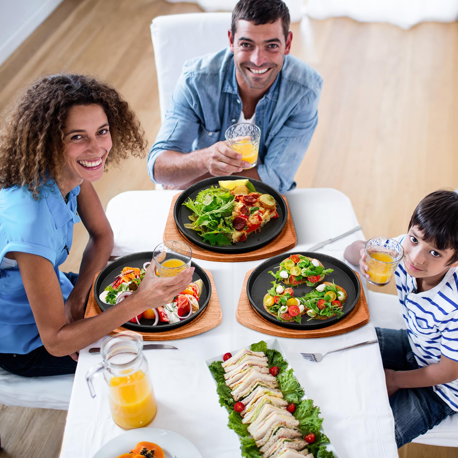 6-Piece Cast Iron Fajita Plate Set - 9.84