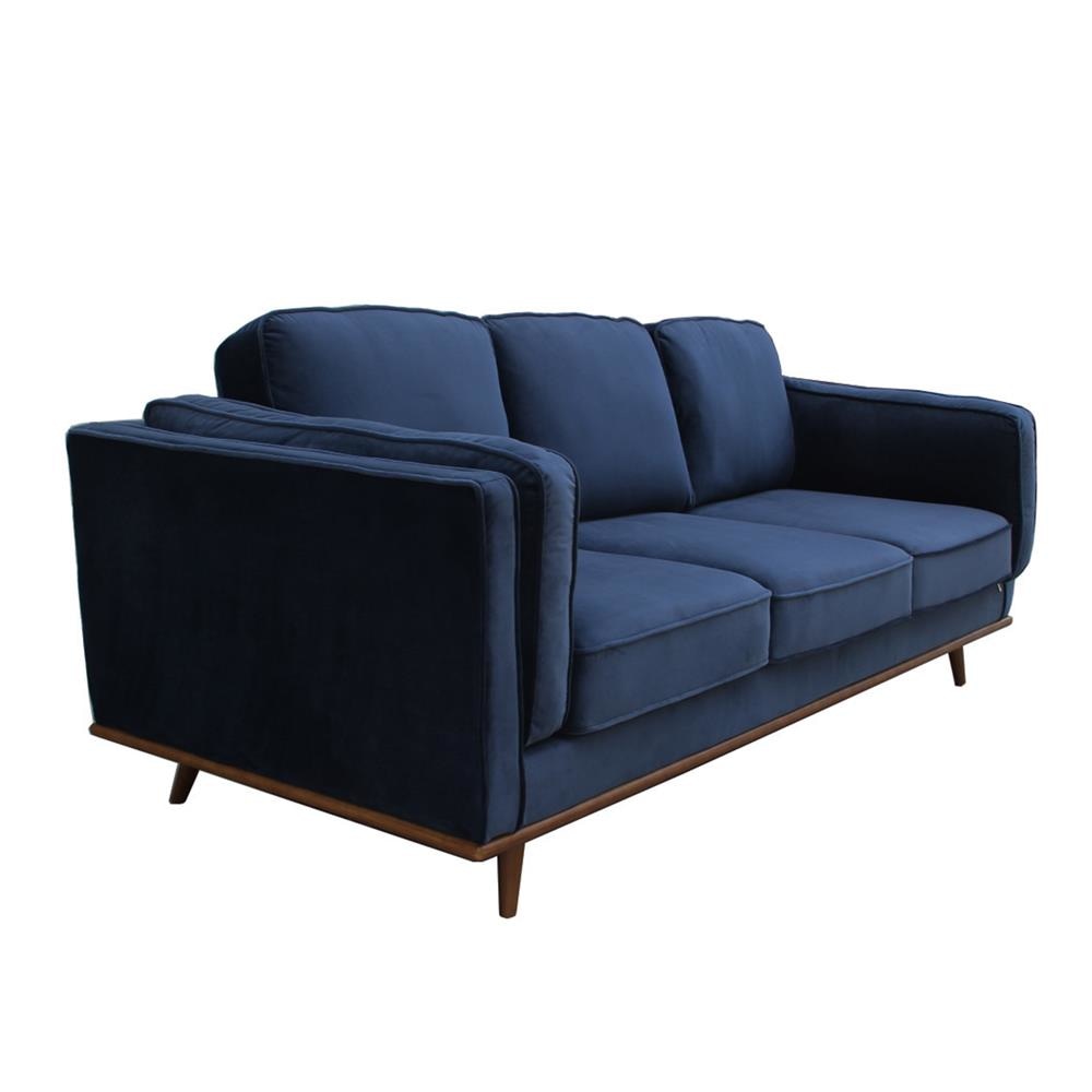 3+2+1 Seater Sofa Set - Blue Fabric Living Room Couch with Sturdy Wooden Frame | Modern Sectional Sofa for Family Lounge, Home Theater & Conversation Areas