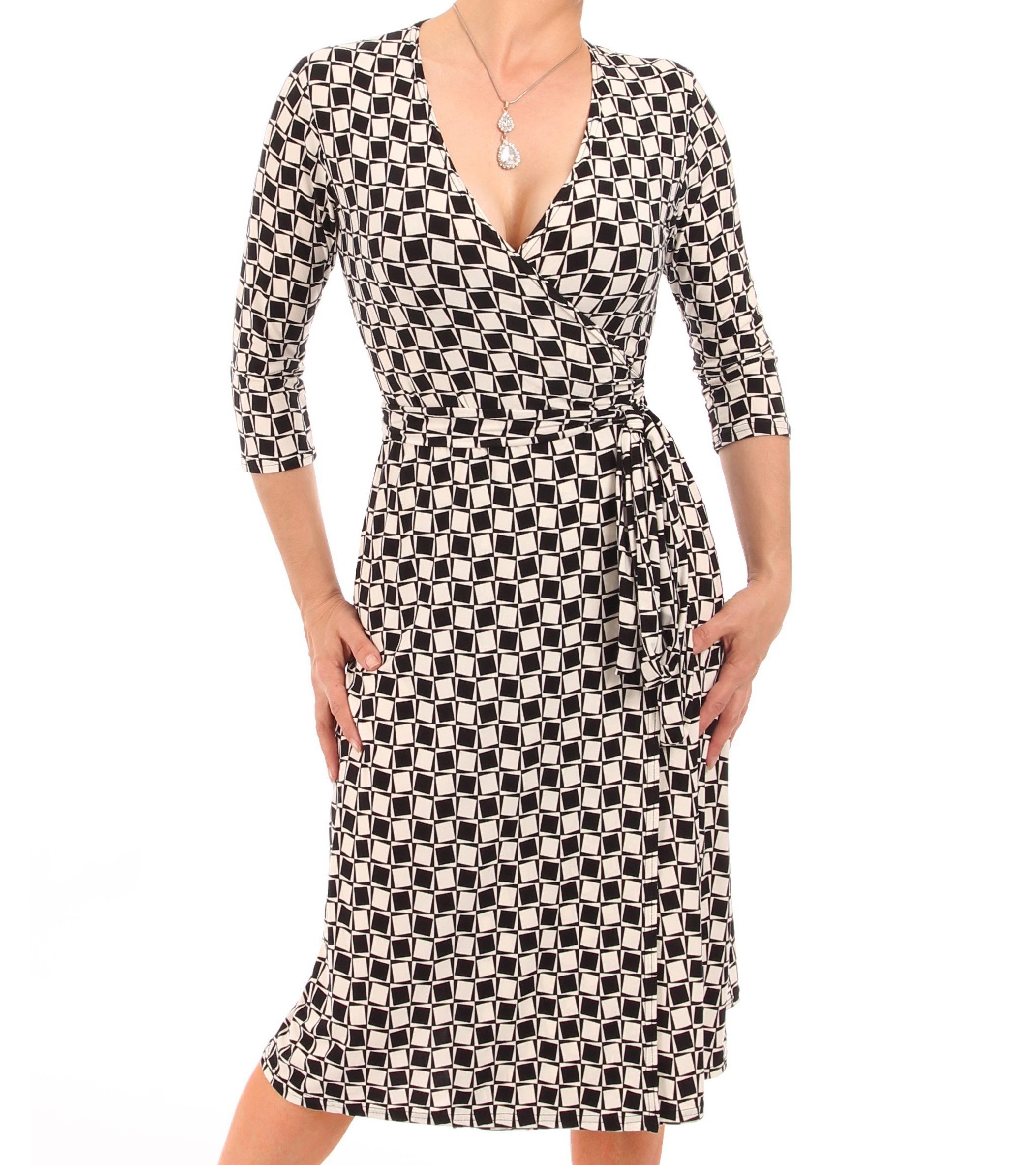 Blue Banana Print Wrap Dress for Women - Beach & Party Wear
