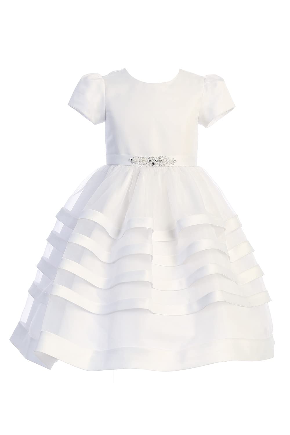 First Communion Dresses for Girls 7-16 | Plus Size Holy 1st Communion Gowns | Satin White Church Dress for Girls | Perfect for Baptism, Confirmation & Special Religious Ceremonies
