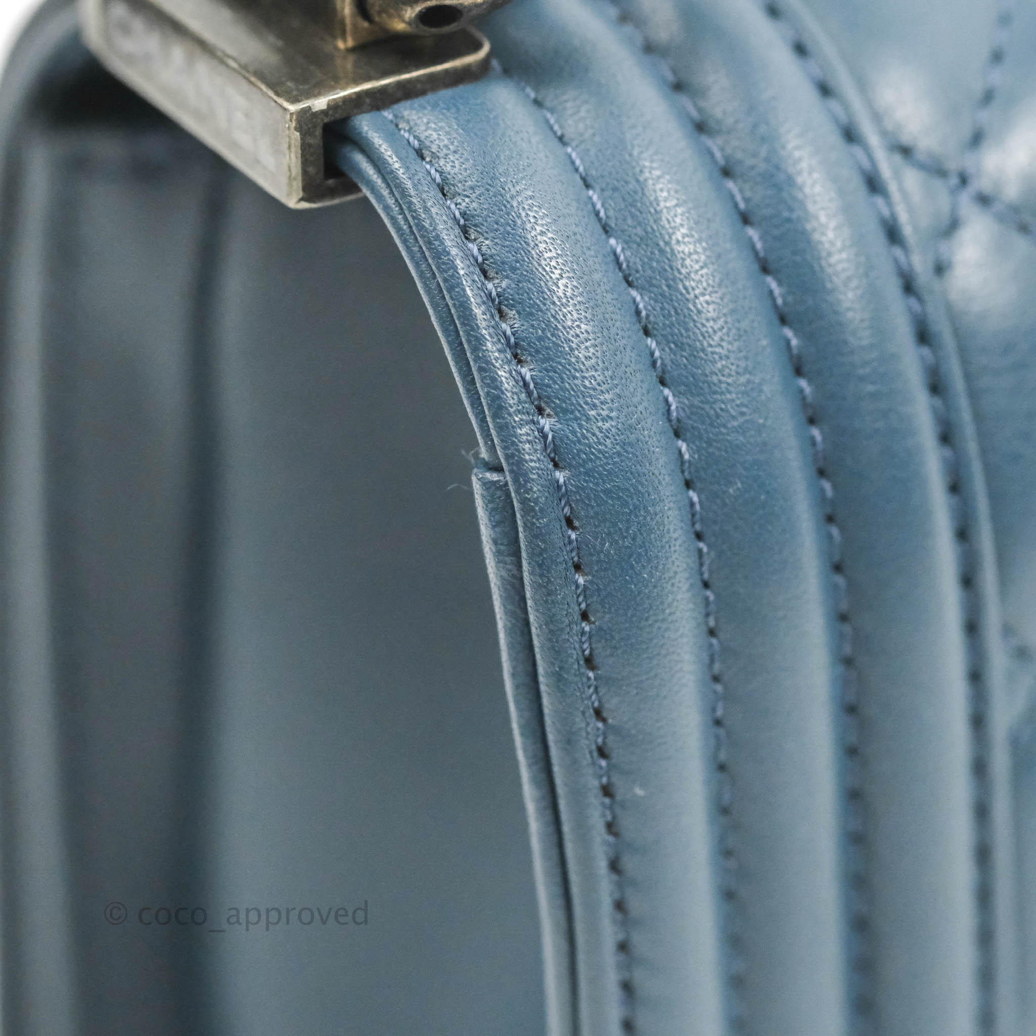 Chanel Boy Small Navy Blue Calfskin Leather Bag with Ruthenium Hardware - Perfect for Evening Events & Luxury Fashion Accessories