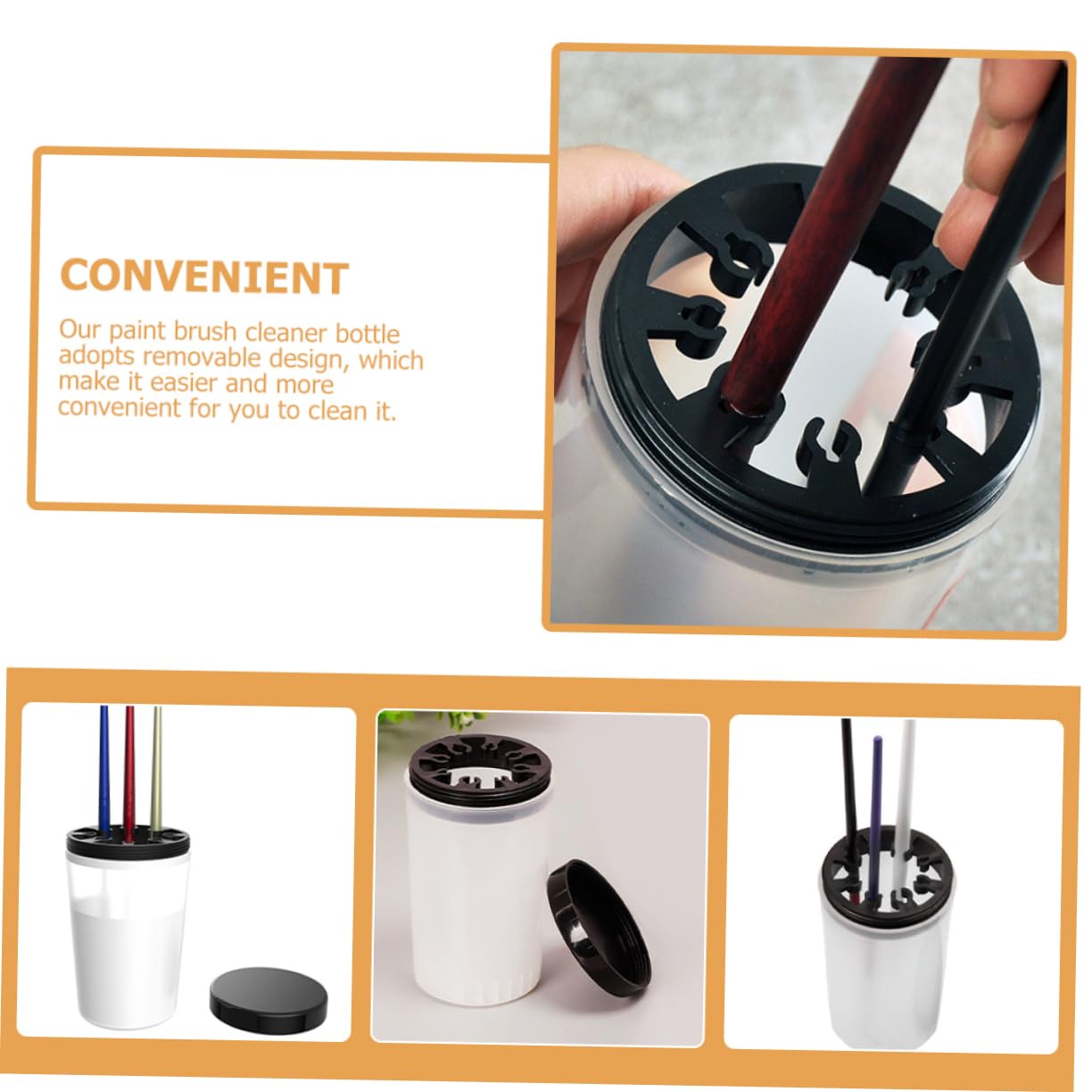 2-Pack Plastic Paint Brush Cleaner Cup - Portable Multi-Functional Artist Brush Washer & Nail Pen Rinser for Makeup Brushes, Nail Art Tools, Watercolor & Oil Painting Supplies - Perfect for Artists, Makeup Artists & Nail Technicians