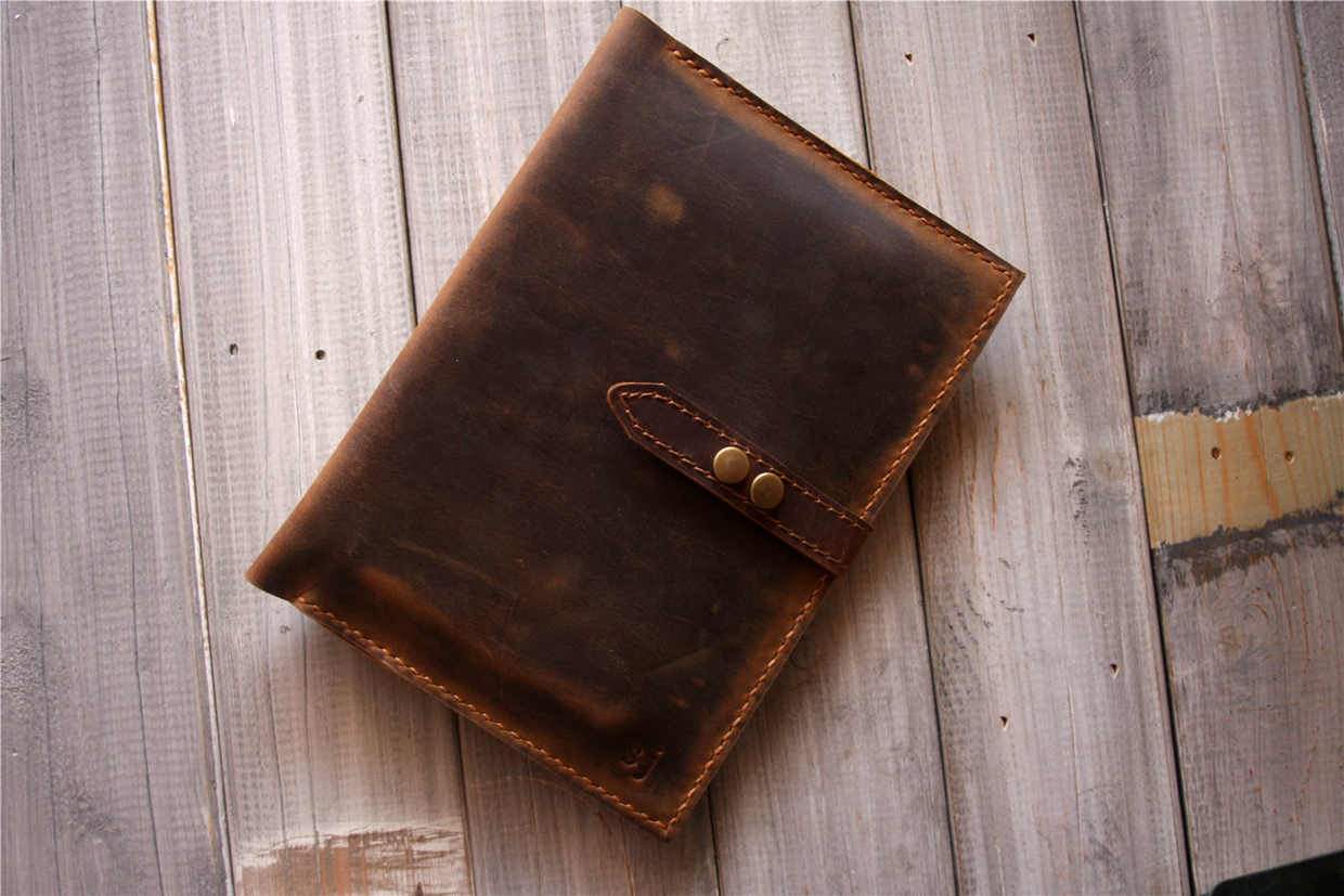 Premium Men's Leather Notebook Portfolio - Professional Business Organizer for Meetings, Office & Travel