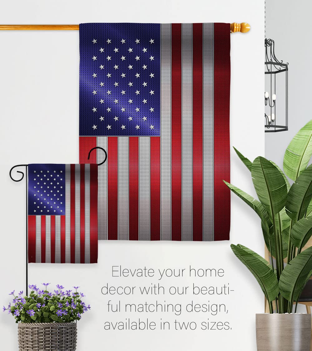 American Pride Decorative Steel House Flag Set 28x40 - Outdoor & Garden Decor