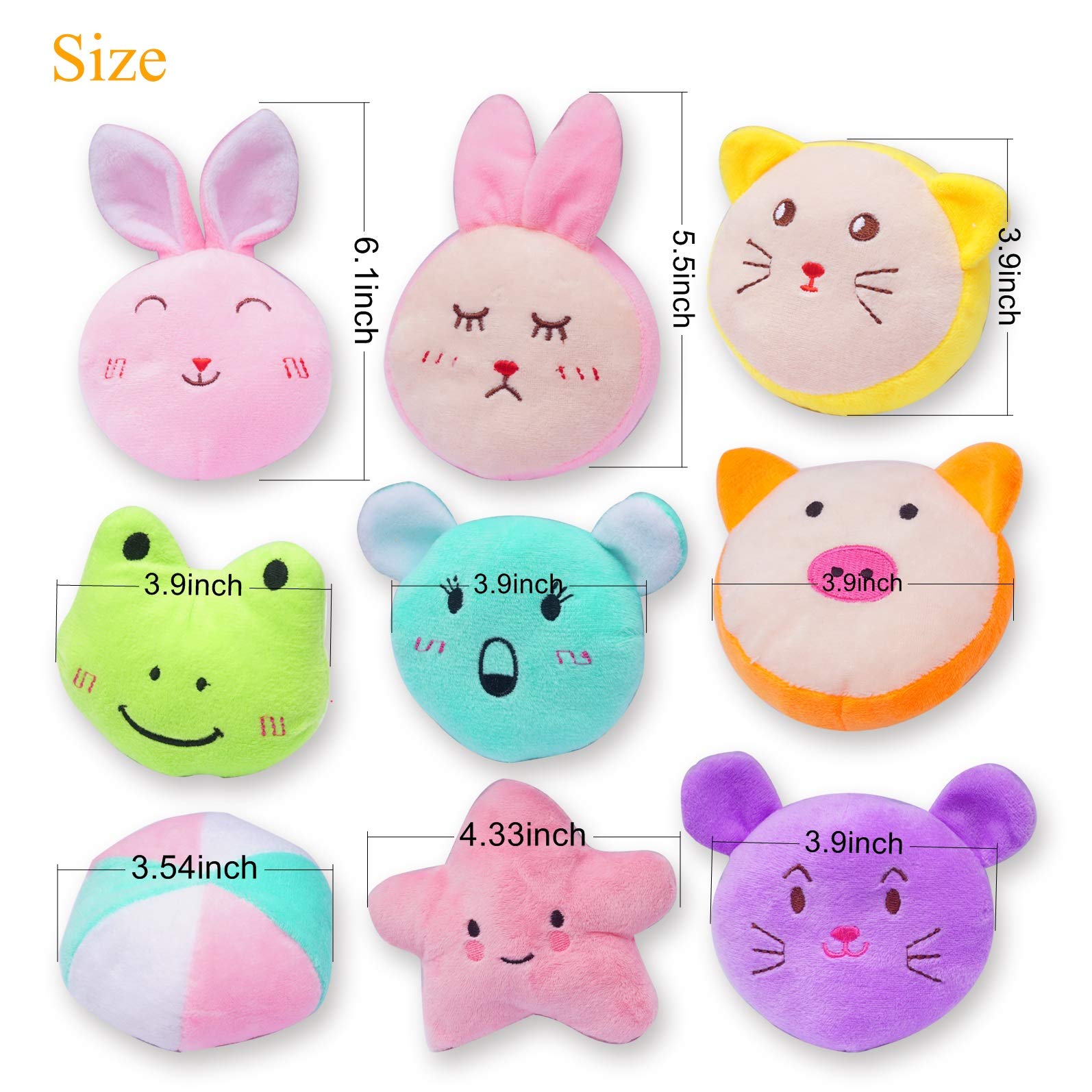 Adorable Puppy Plush Squeaky Dog Toys - 18 Pack Soft Chew Toys with Squeaker for Small Dogs & Puppies | Perfect for Playtime, Training & Cuddling