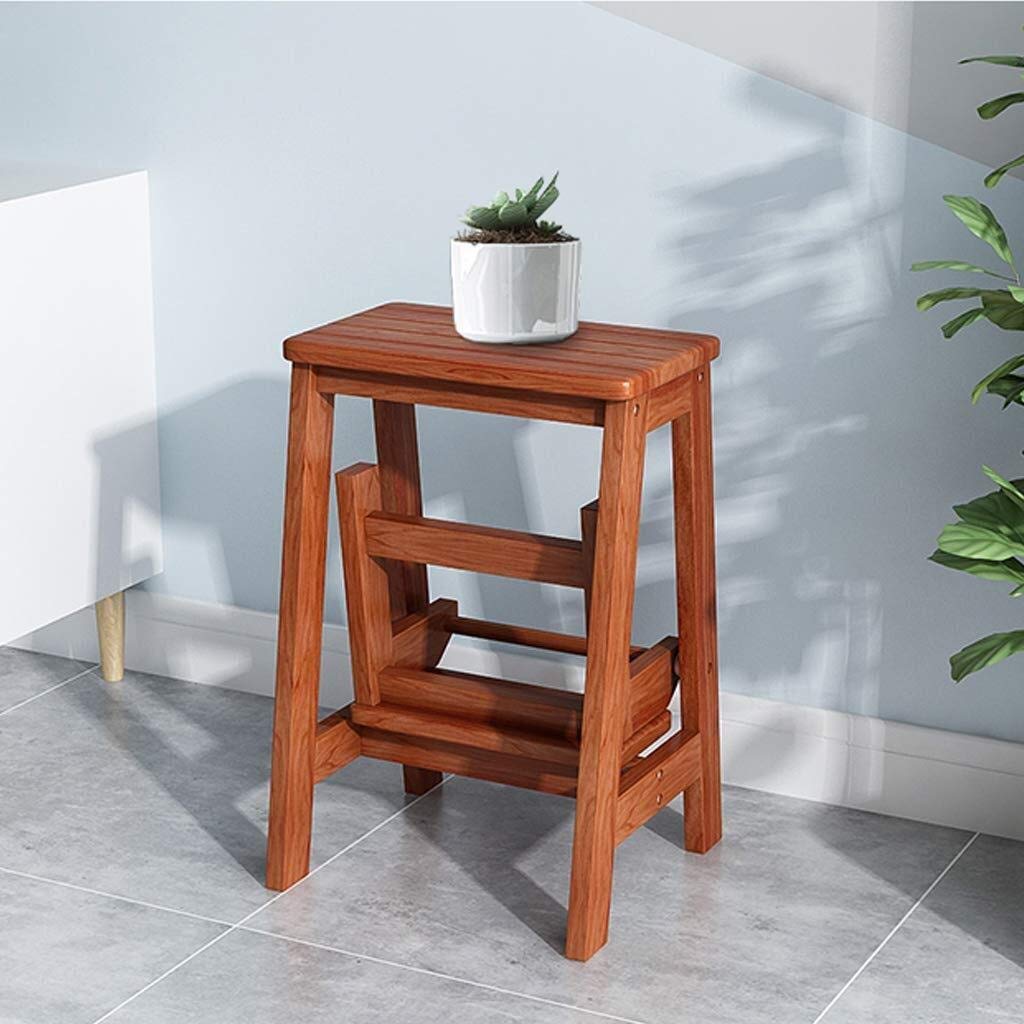 FADUNI Non-Slip Wooden Step Stool for Indoor Use - Foldable Kitchen Ladder Stool, Thick Shoe Bench, Anti-Slip Footrest - Perfect for Reaching High Shelves, Bathroom Step, and Kids' Climbing Aid