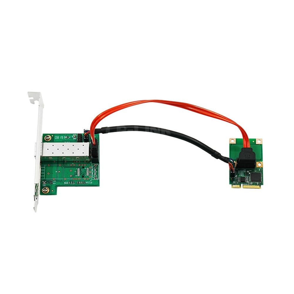 INTCHE Single Optical Port Gigabit Ethernet Network Card with I210 Chip - High-Speed PCIe Network Adapter (PCB+Metal+Plastic) for Gaming, Server, and Workstation Use