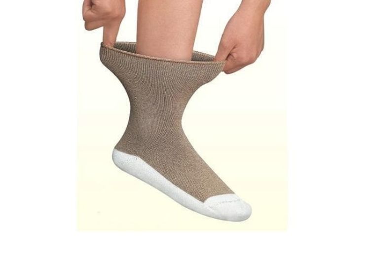 Comfortable Padded Sole Socks for Men & Women - Dark Brown - Cushioned Foot Support for Home, Office & Travel