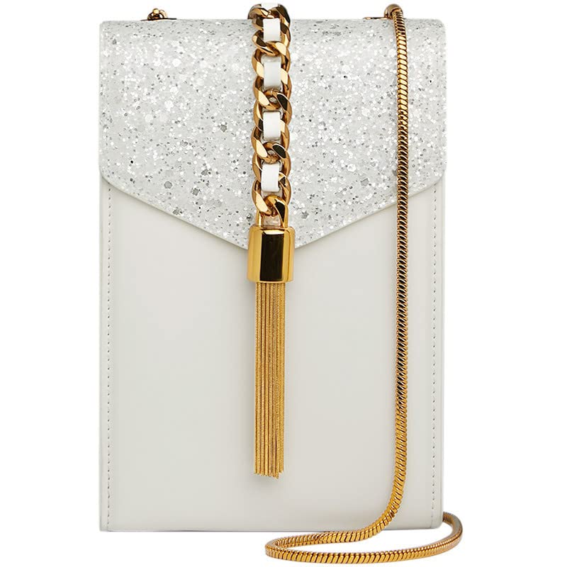 ZengSong Genuine Leather Women's Shoulder Bag - Crossbody Phone Purse, Messenger Handbag for Women (White) | Perfect for Work, Travel & Everyday Use