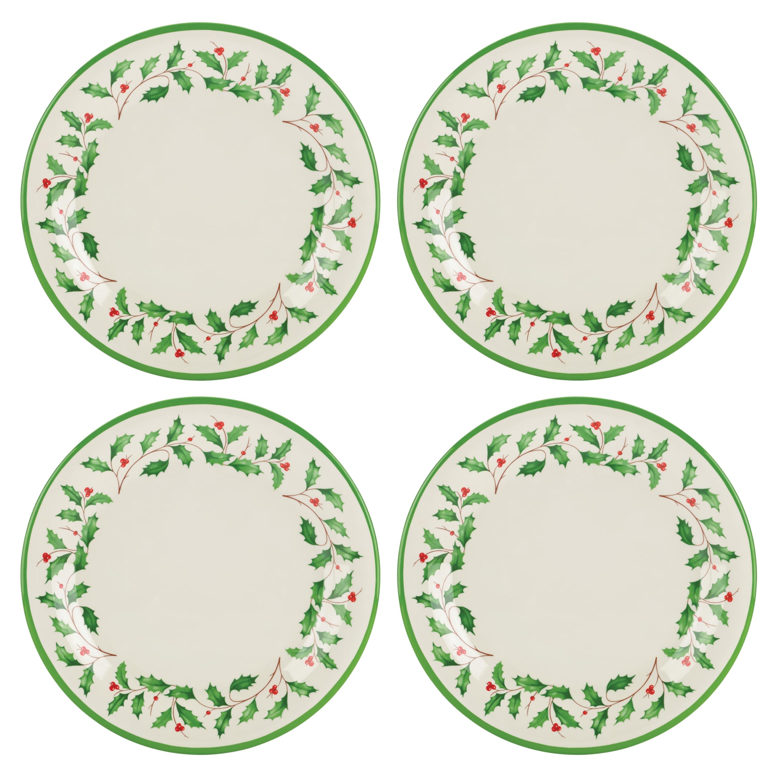 Lenox 863669 Holiday 4-Piece Melamine Dinner Plate Set - Christmas Dinnerware for Festive Gatherings & Hosting - Perfect for Holiday Parties, Family Dinners & Special Occasions