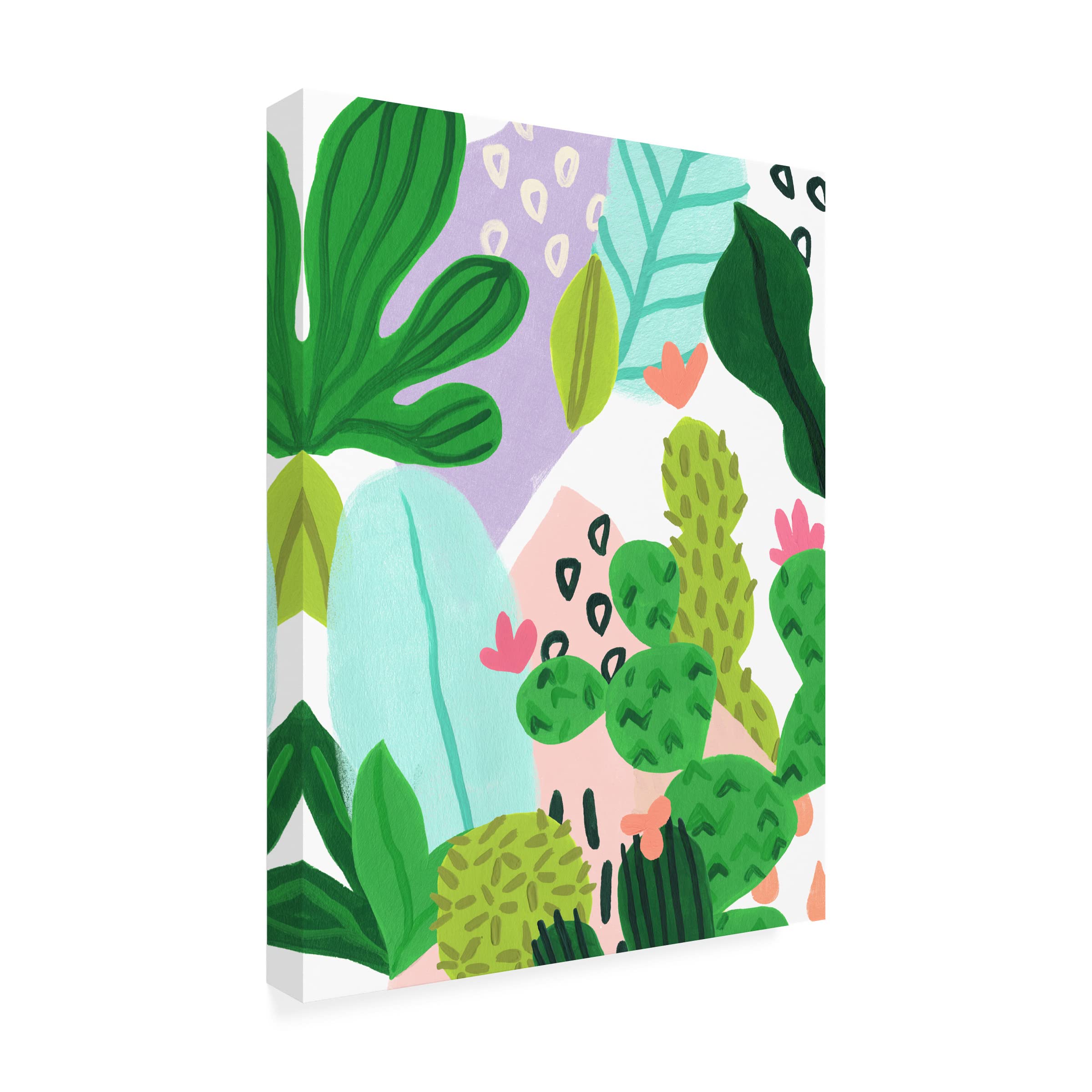 Trademark Fine Art 'Party Plants IV' Canvas Wall Art by June Erica Vess - Vibrant Botanical Painting for Living Room, Bedroom & Office Decor
