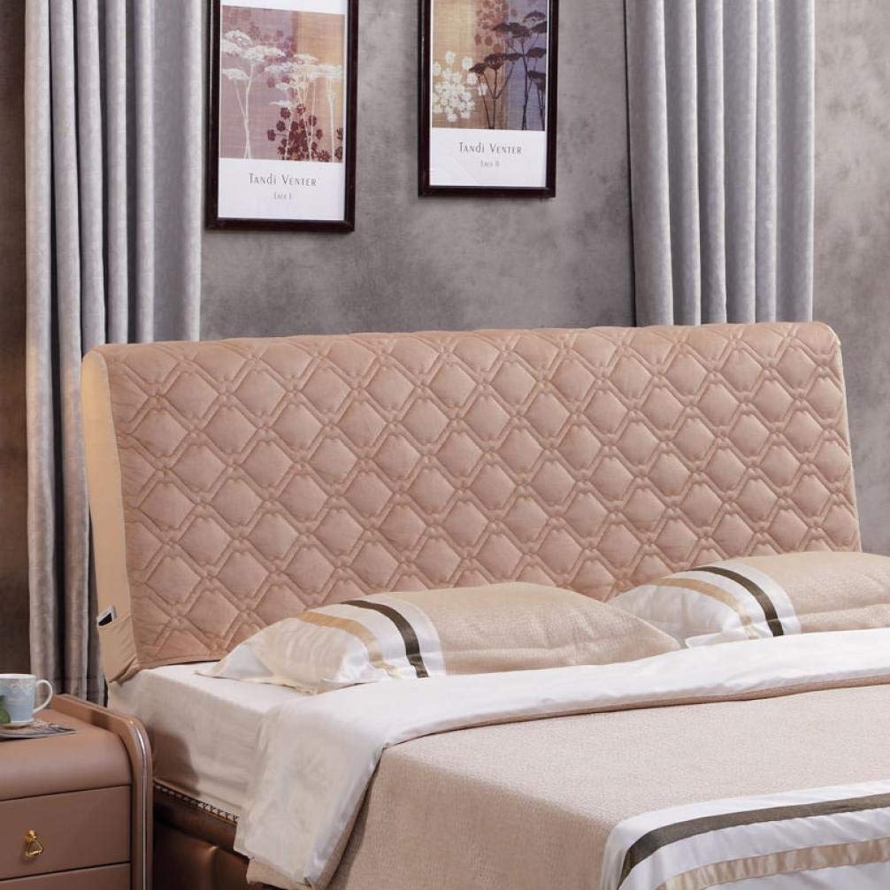 YURASIKU Washable Dustproof Quilted Headboard Slipcover - Protective Cover for Full, Queen & King Size Beds | Fits Leather Beds | Khaki Color | Perfect for Bedroom Decor & Headboard Protection