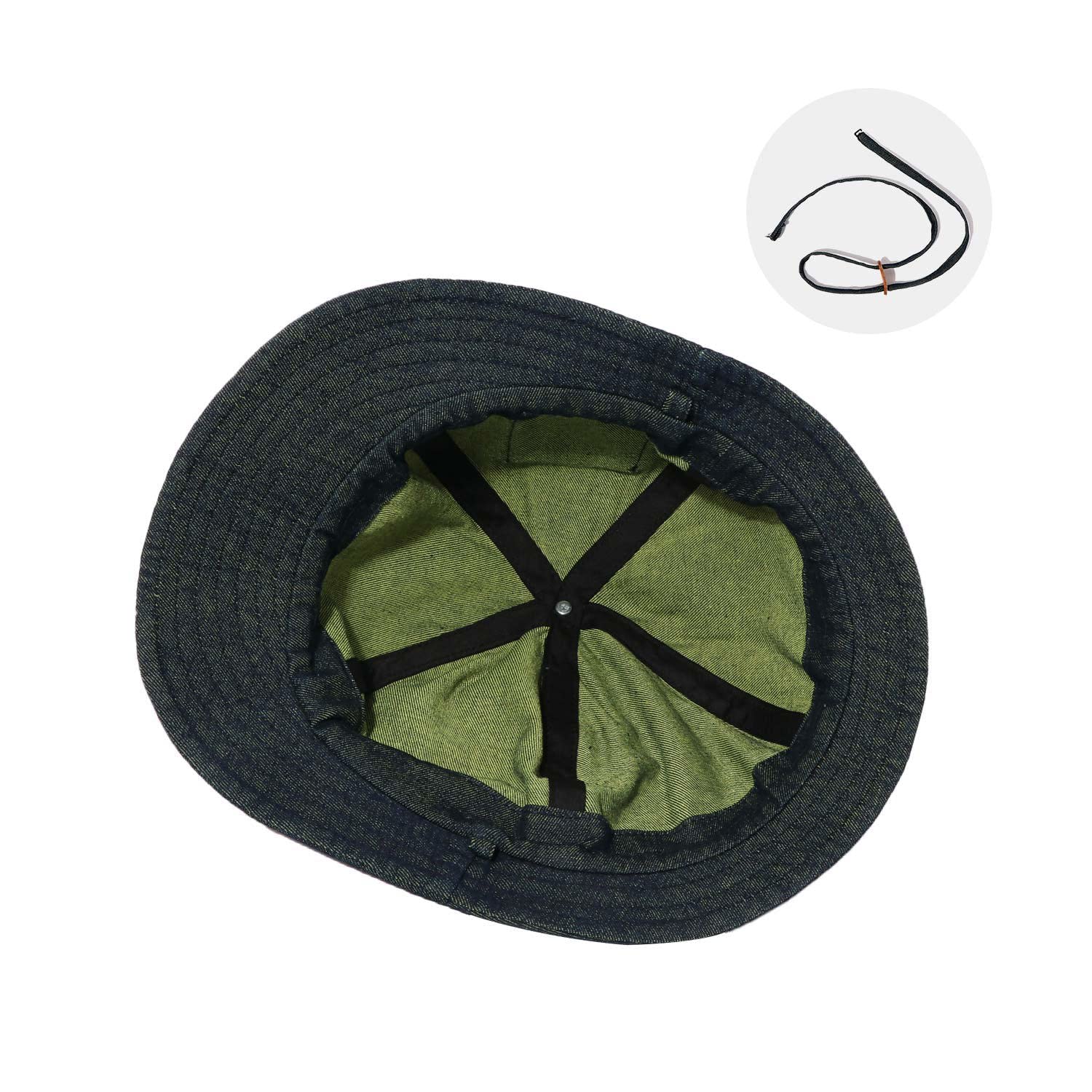 CLAPE Denim Bucket Hat for Men & Women - Outdoor Sun Protection Fishing Hat with Wide Brim for Camping, Hiking, Beach & Travel - Stylish UV Protection Boonie Cap for Summer Activities