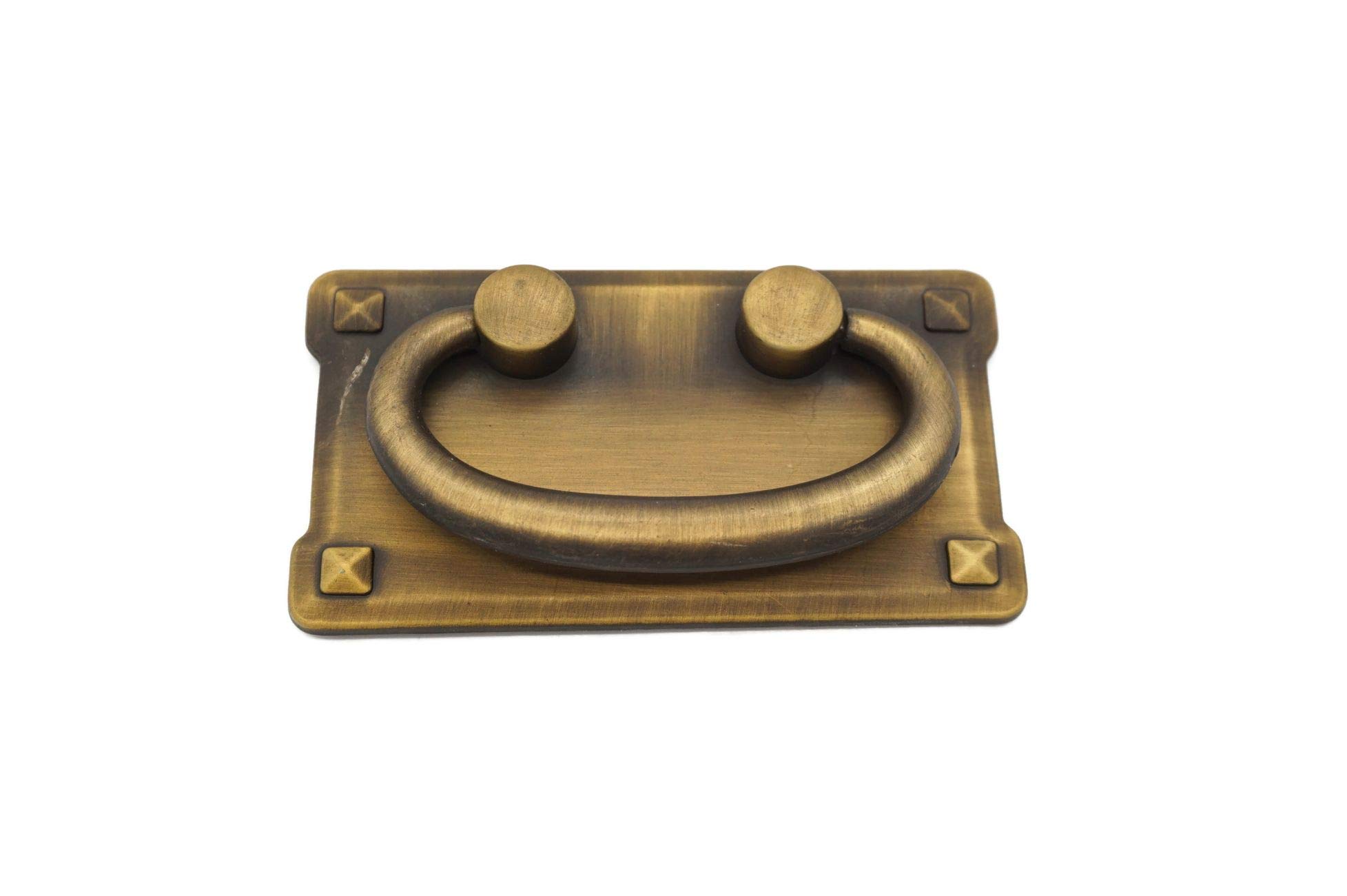 Vintage Mission Style Cabinet Pulls - Antique Brass Finish, Large Arts and Crafts Cabinet Hardware for Kitchen, Bathroom & Furniture Restoration