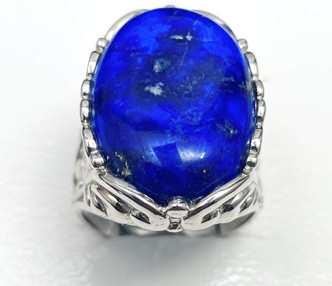 Contemporary Lapis Sterling Silver Ring for Women - Elegant Modern Jewelry for Everyday Wear, Parties & Special Occasions