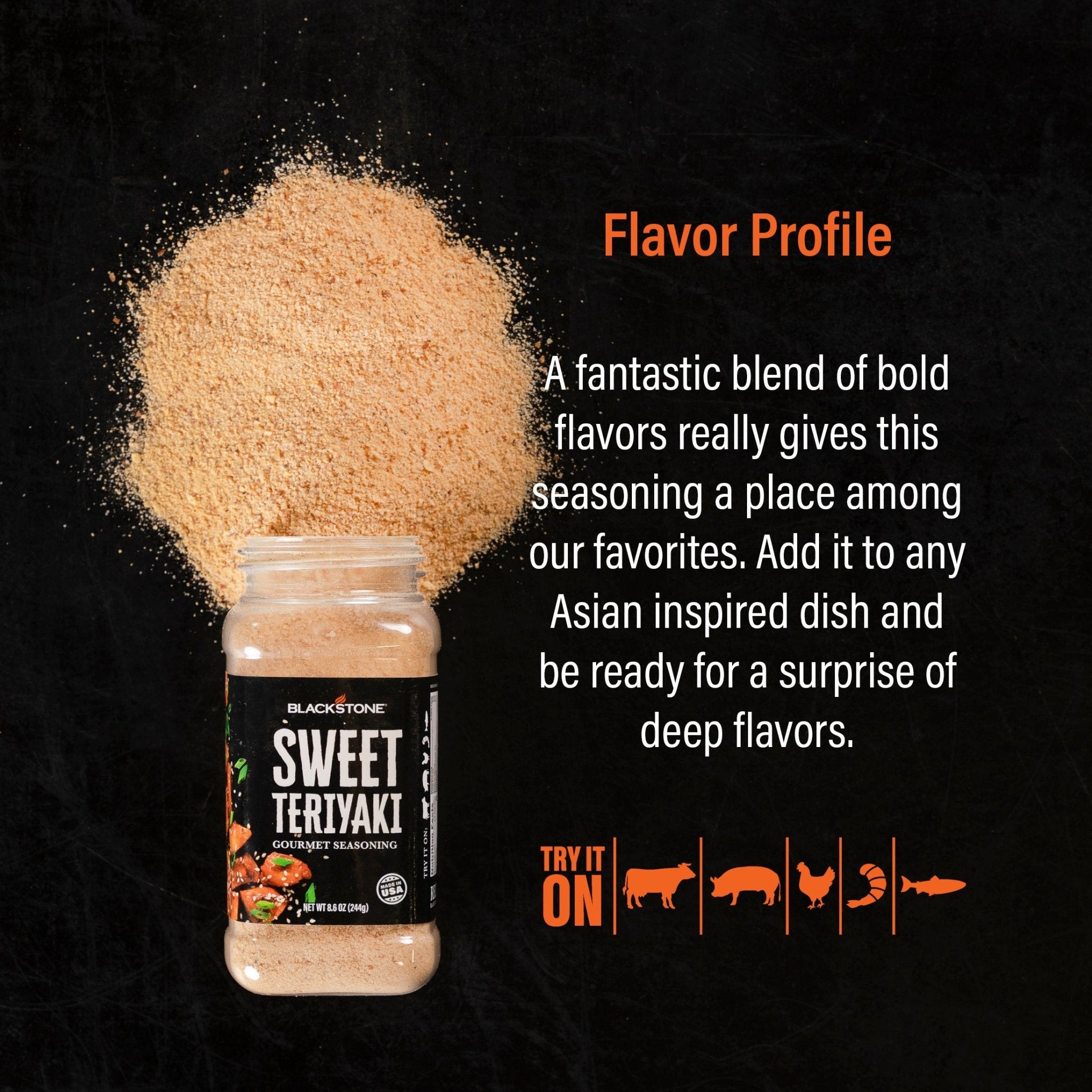 Premium Sweet Teriyaki Seasoning Powder - Authentic Japanese Flavor for Grilling, Stir-Fry & Marinades - Gluten-Free & MSG-Free (8oz) - Perfect for Chicken, Beef & Vegetables