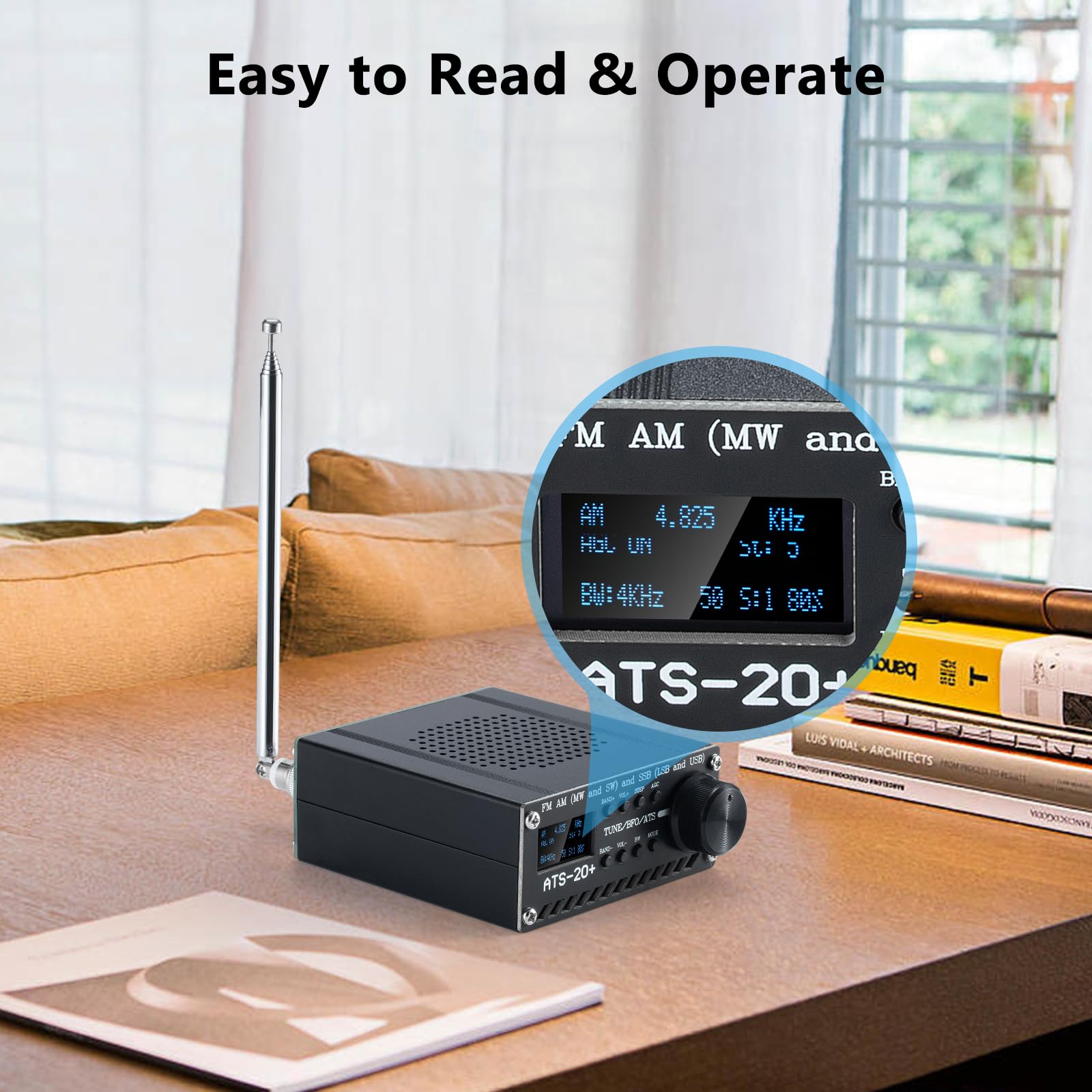 GOOZEEZOO Si4732 ATS-20+ Portable Shortwave Radio Receiver - FM AM MW SW LW SSB LSB USB Full Band with Big Speaker for Best Reception | Ideal for Travel, Emergency, Outdoor Adventures & Radio Enthusiasts