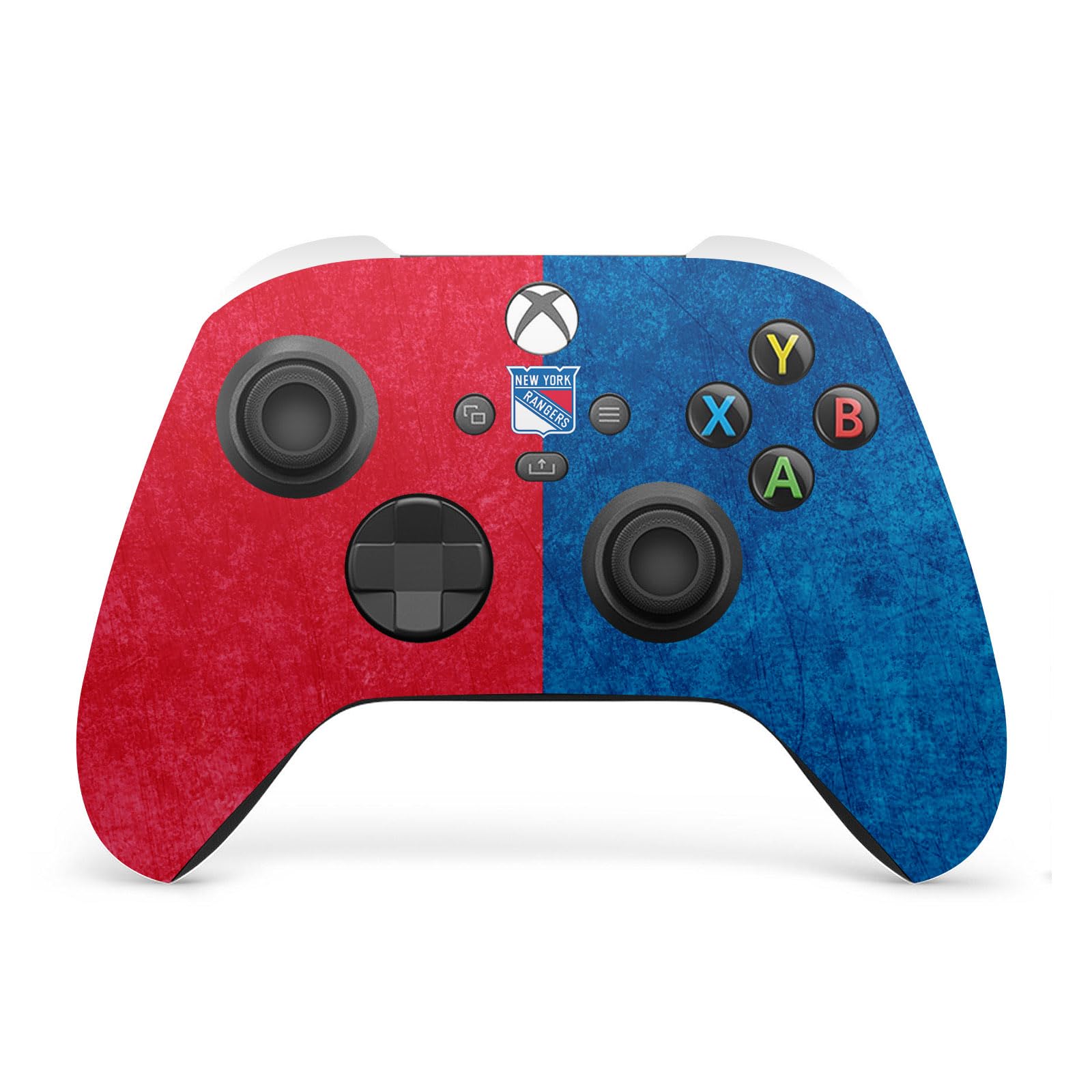 Official NHL Licensed New York Rangers Distressed Vinyl Gaming Skin Sticker Cover Compatible with Xbox Series X/S Controller - Perfect for Gamers & Sports Fans