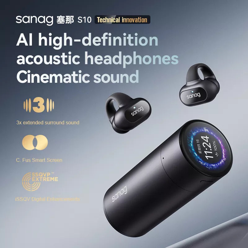 Sanag S10 Ear Clip Wireless Bluetooth Headphones - Open-Ear Air Conduction Sport Headset for Running, Cycling & Workout - Sweatproof Lightweight Comfort Fit