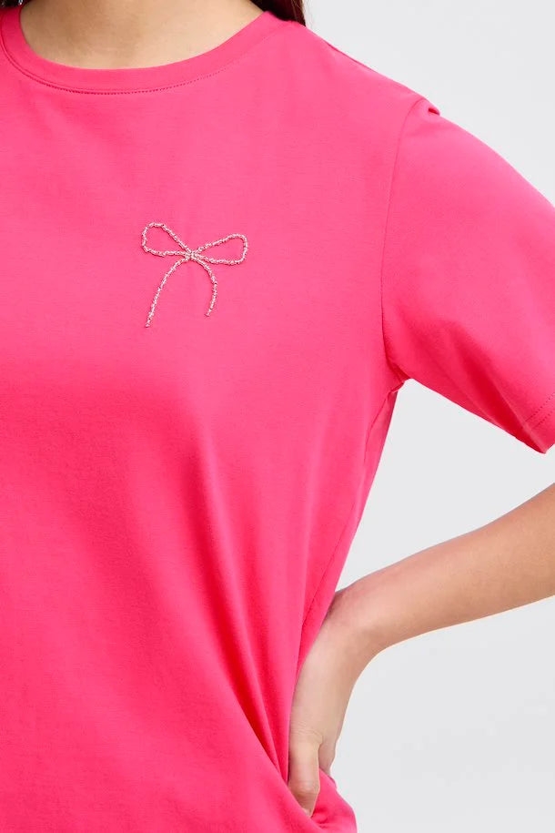 Hanna Women's Casual T-Shirt - Soft Cotton Short Sleeve Tee in Pink Yarrow | Perfect for Everyday Wear, Weekend Outfits & Summer Fashion