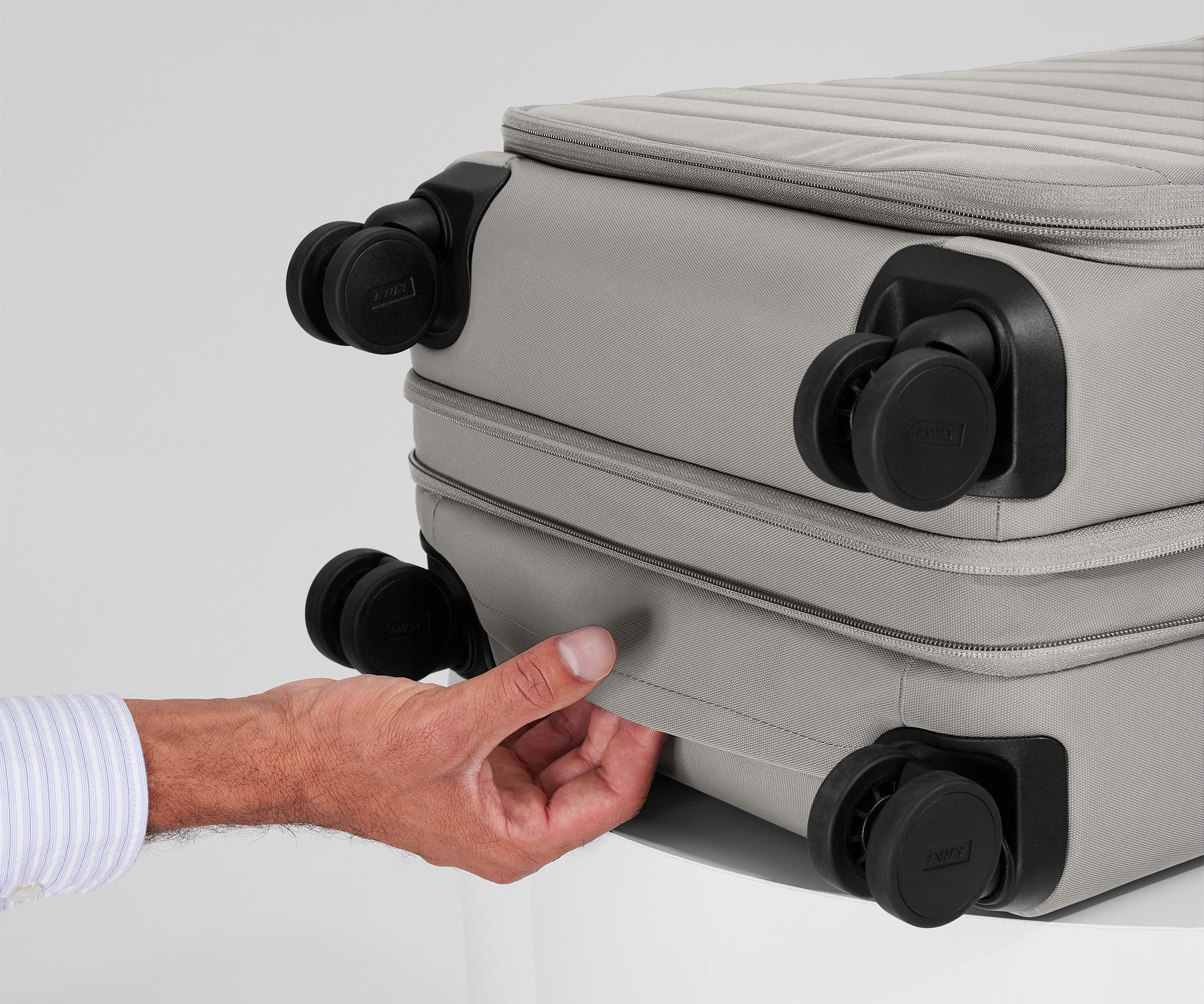 Softside Bigger Carry On Luggage in Cloud Gray - Lightweight Expandable Suitcase for Travel, Business Trips & Weekend Getaways