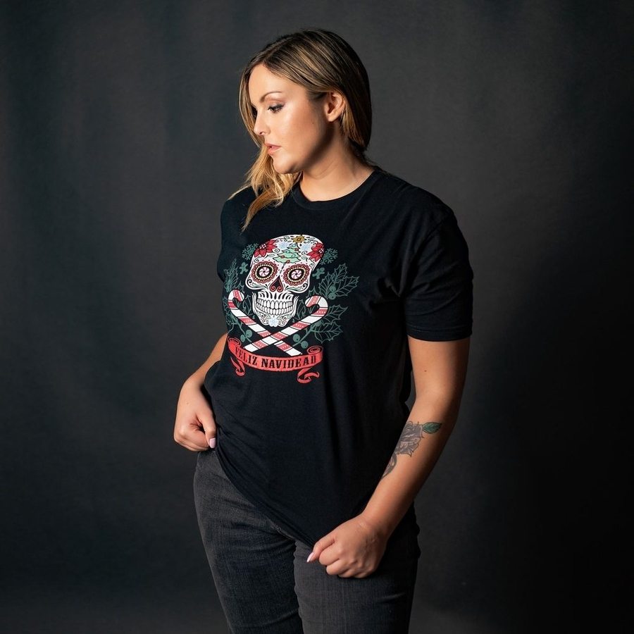 Feliz Navidead Boyfriend Fit T-Shirt for Women - Black | Christmas Holiday Party Outfit & Casual Wear