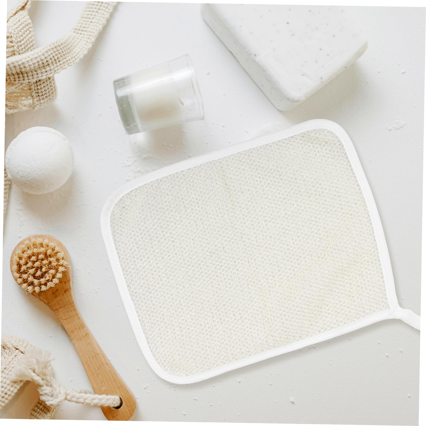 Exfoliating Bath Cloths 3 Pack - Soft Loop Washcloths for Body & Face, Quick Dry Nylon Material, Beige | Gentle Exfoliation for Sensitive Skin, Spa & Shower Essential