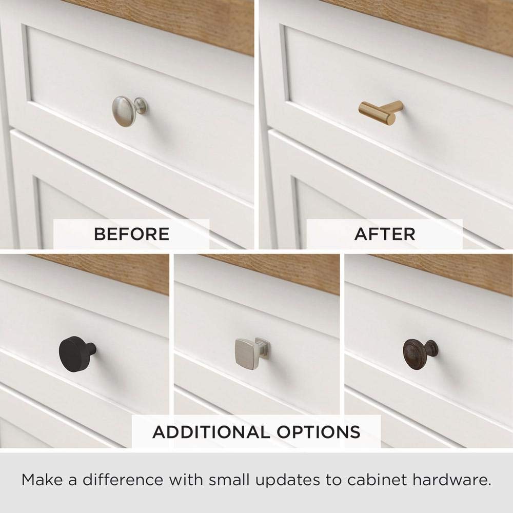 Liberty 1-9/16 in. (40mm) Polished Nickel Cabinet Knob with Clear Acrylic - Modern Drawer Pulls for Kitchen Cabinets, Bathroom Vanity, and Furniture Hardware