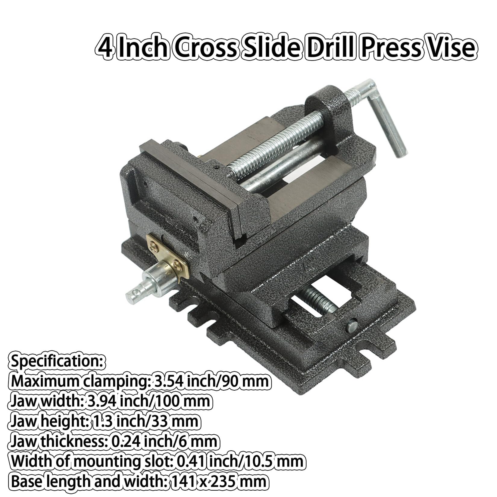 4 Inch Heavy Duty Cross Slide Drill Press Vise - Benchtop X-Y Compound Vise for Milling Machine & Mechanical Equipment - Precision Metalworking & Woodworking Tool - Black