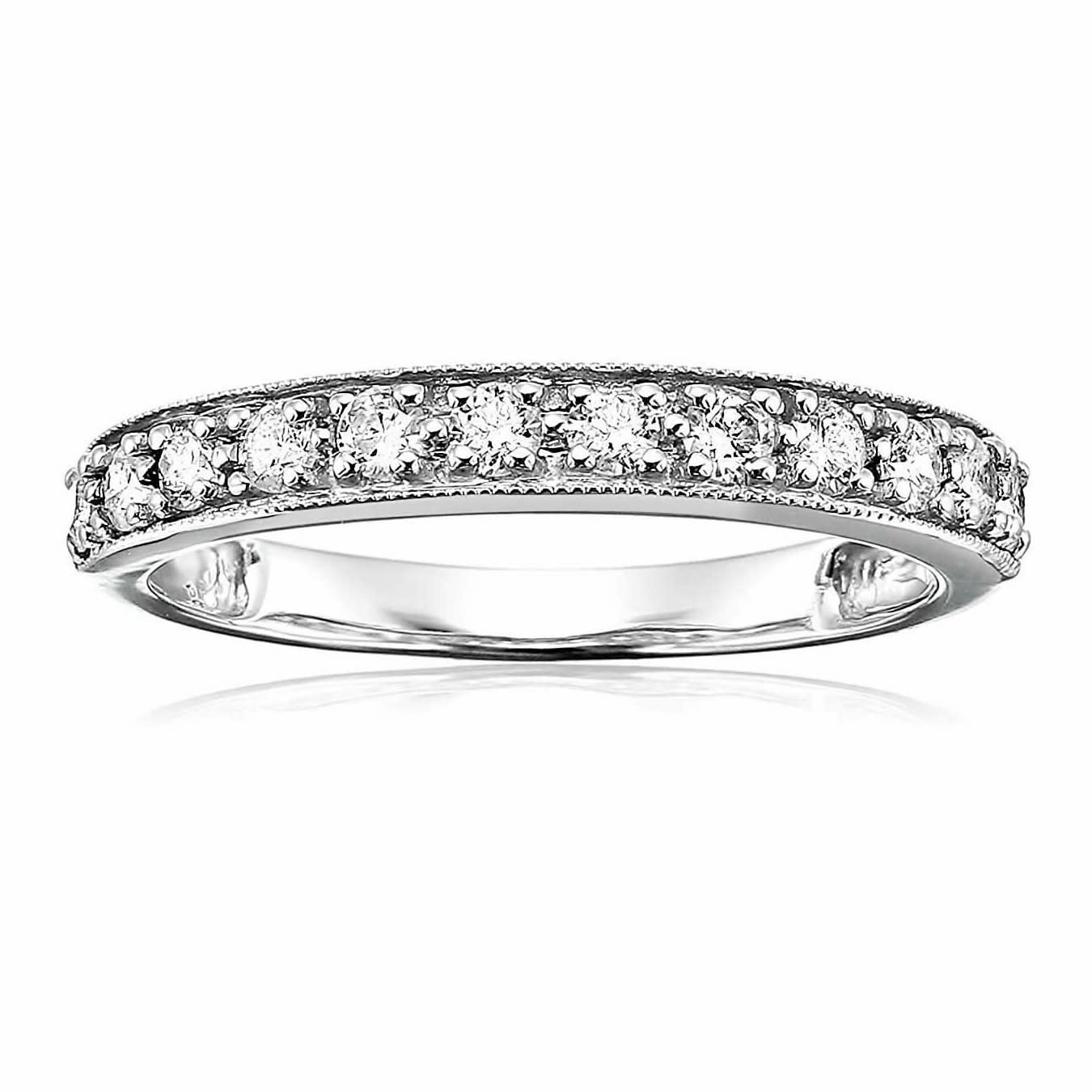 1/5 cttw to 1 cttw Diamond Wedding Band for Women - 14K Gold Milgrain Engagement Ring with Prong Setting, Size 4.5-10 - Perfect for Bridal Jewelry, Anniversary Gifts & Special Occasions