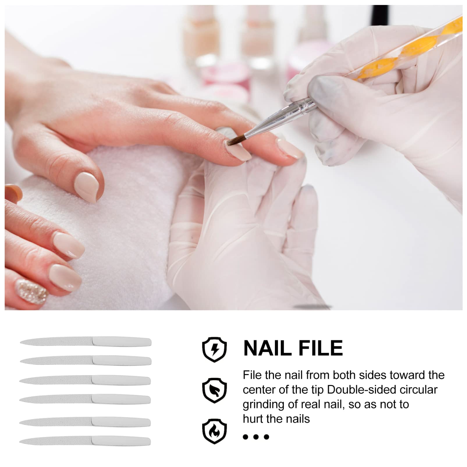 6pcs Metal Nail Files - Professional Manicure Tools for Home & Salon Use