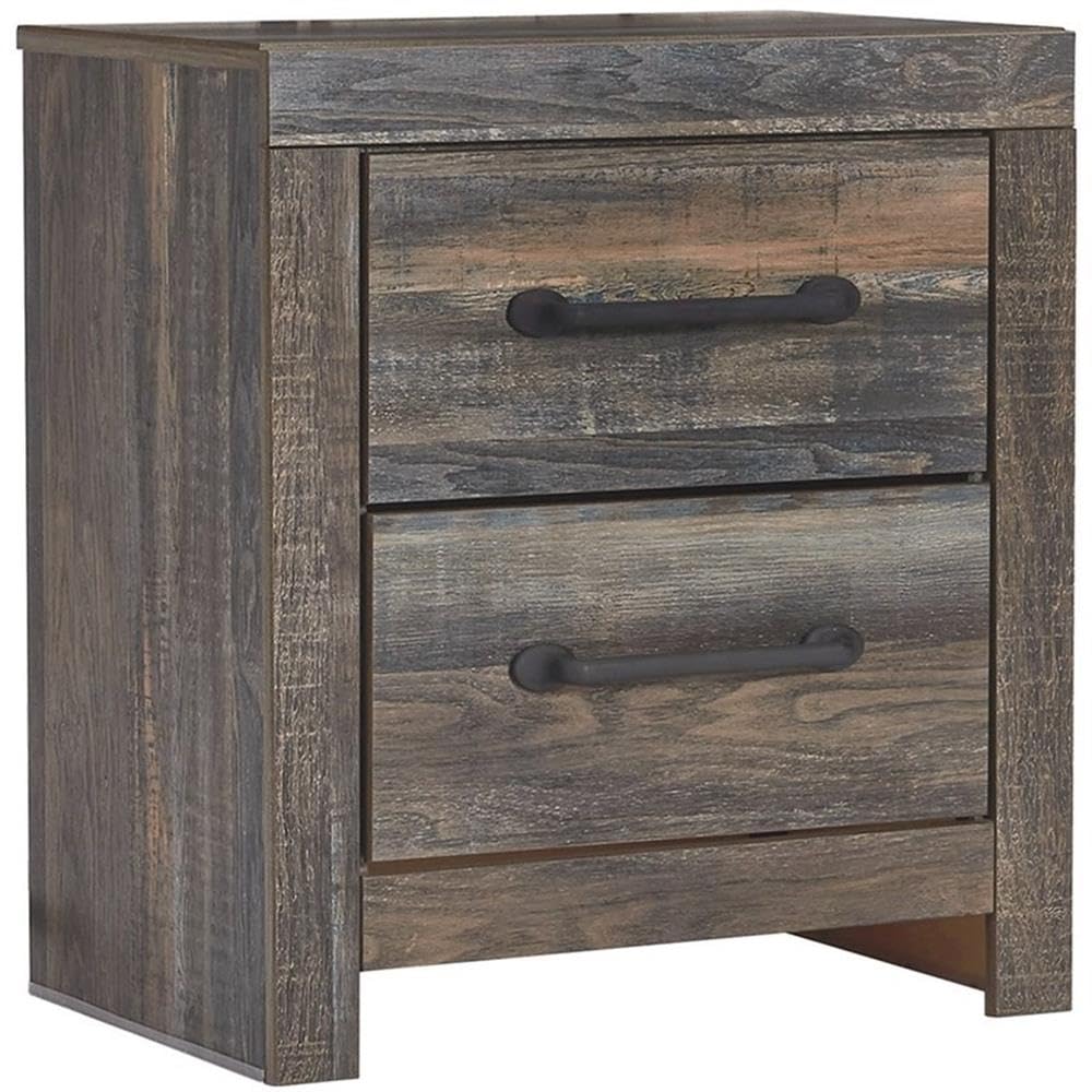 BOWERY HILL 2-Drawer Nightstand in Burnt Orange - Modern Bedside Table for Bedroom, Living Room & Guest Room - Compact Storage Cabinet with Smooth Gliding Drawers