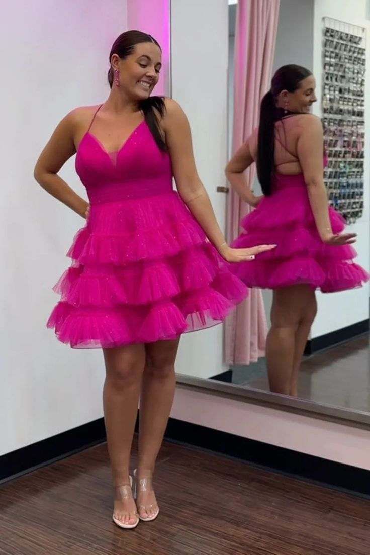 Elegant A-Line Layered Short Homecoming Dress J4348 - Perfect for Prom, Party & Special Occasions
