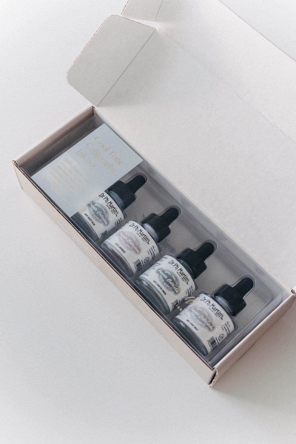Premium Cool Tone Calligraphy Ink Set - 5 Vibrant Colors for Modern Hand Lettering, Brush Pen Art & DIY Stationery - Perfect for Wedding Invitations, Greeting Cards & Scrapbooking