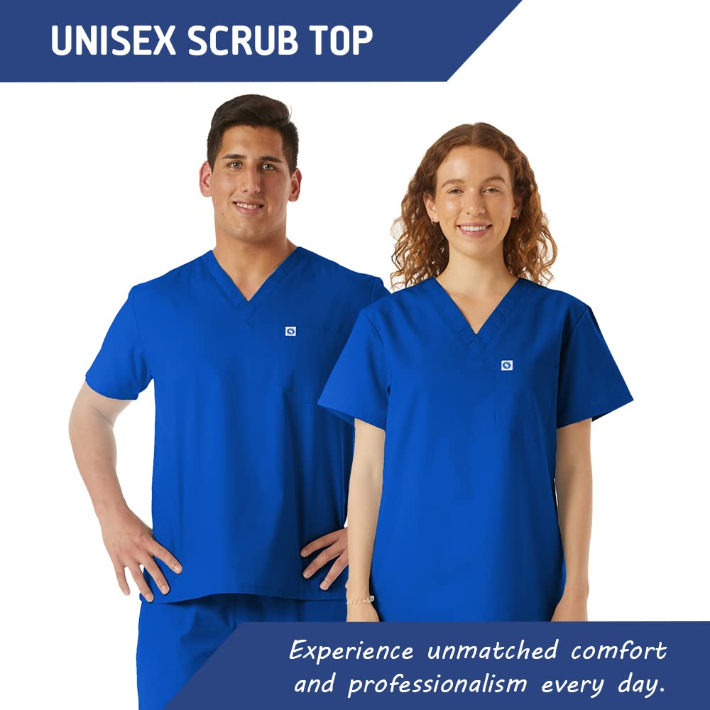 Unisex V-Neck Medical Scrubs Top - Doctor & Nurse Workwear for Hospital, Lab & Yoga | Comfortable Healthcare Uniform for Professionals