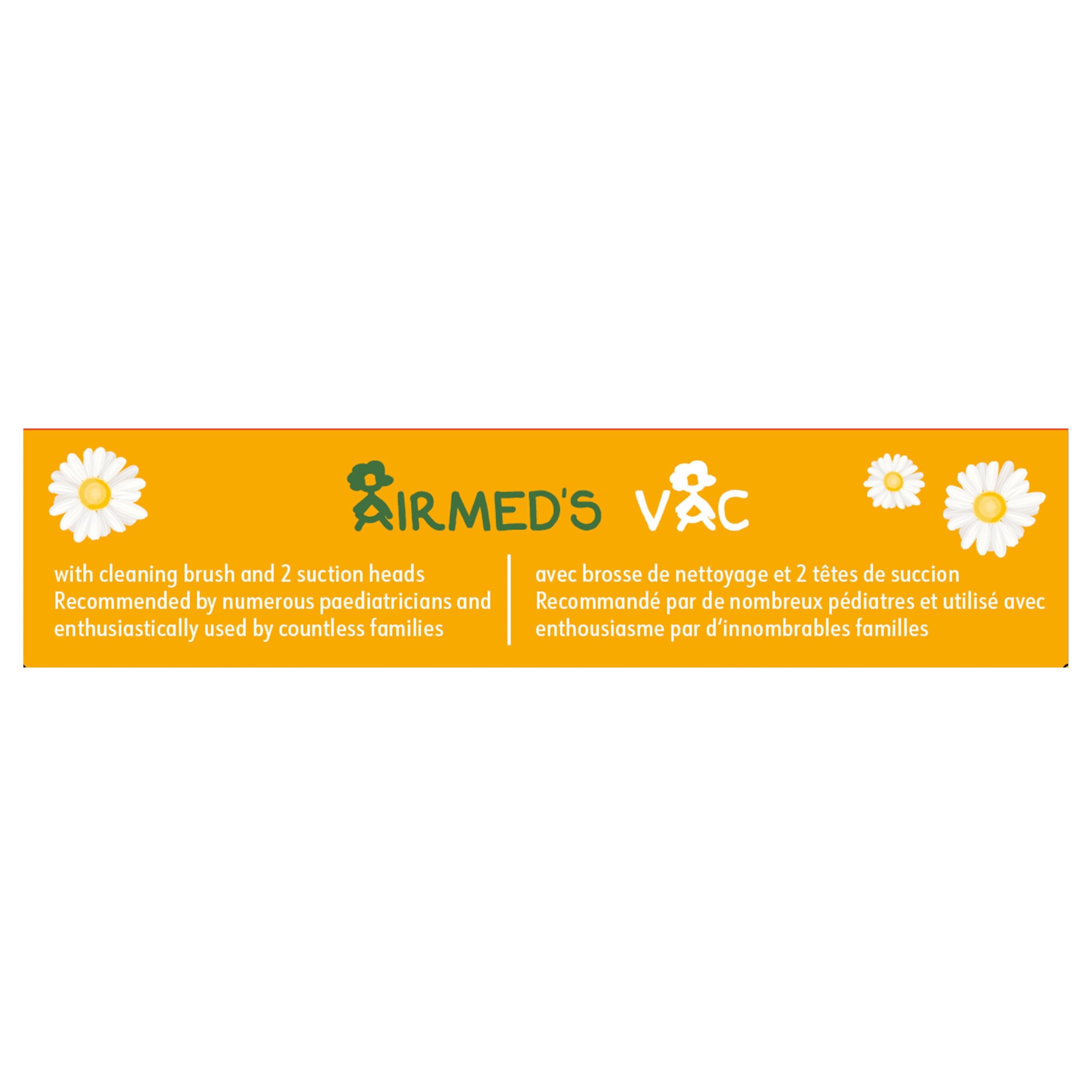 **Airmed's Vac Nasal Aspirator for Babies – Clinically Tested, Safe & Gentle Baby Nose Sucker with 2 Suction Heads & Cleaning Brush | Powerful Vacuum-Like Suction for Newborns & Infants | Perfect for Congestion Relief & Comfortable Breathing**
