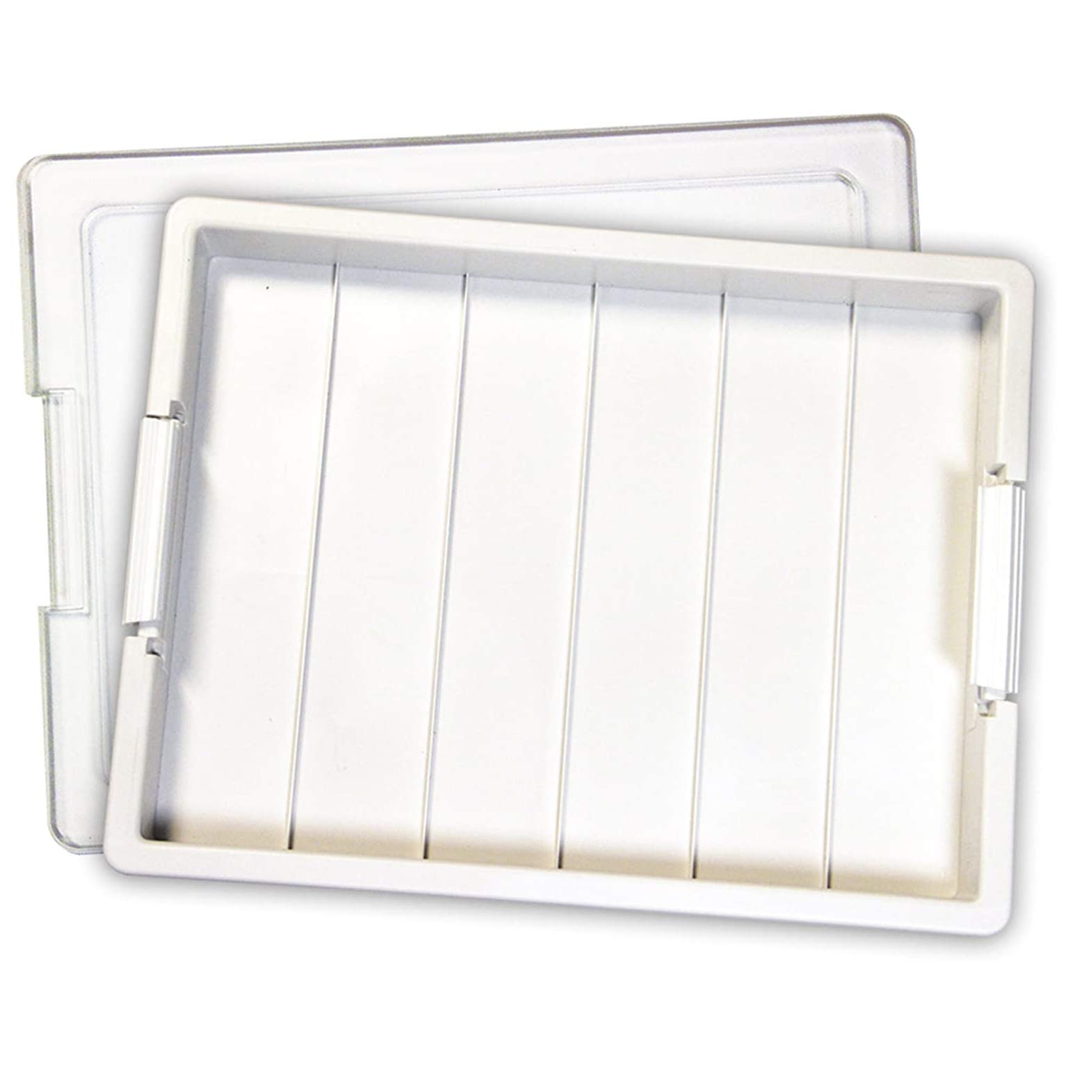 Stackable Plastic Organizer Tray Set with Lids - 32 Medium Size Storage Containers for Beads, Crafts & DIY Supplies | Perfect for Jewelry Making, Scrapbooking & Home Organization