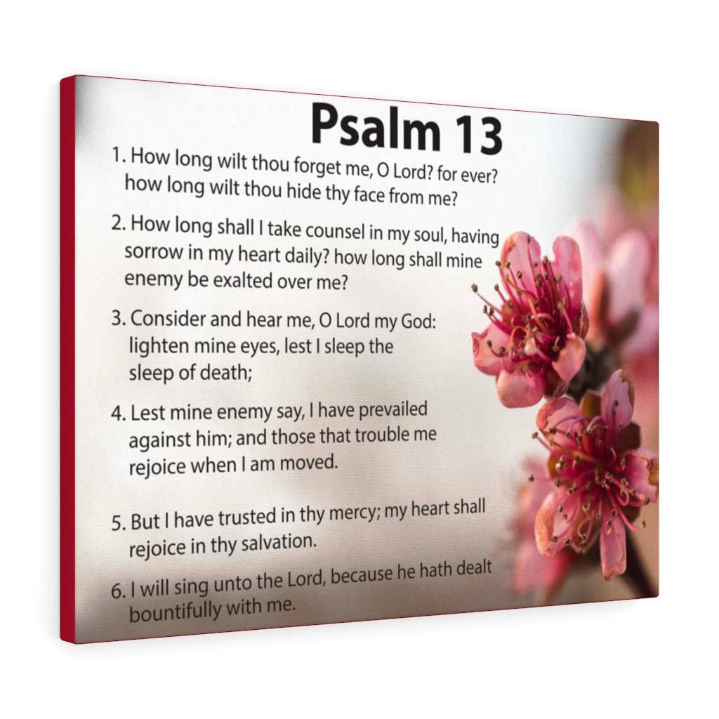 Christian Wall Art Canvas - Bible Verse Psalm 13 'When God' Scripture Print - Inspirational Home Decor for Living Room, Bedroom & Church