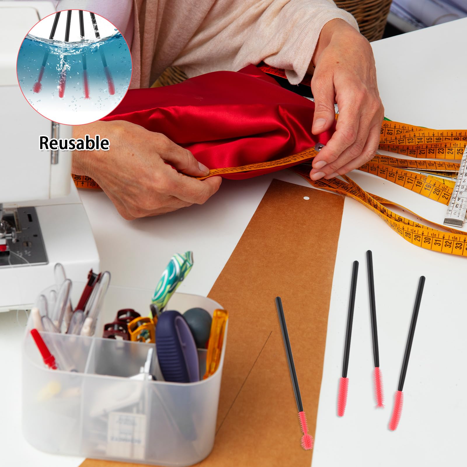 20Pcs Reusable Silicone Sewing Machine Cleaning Brushes - 4 Styles for Internal & Spool Areas | Sewing Supplies & Maintenance Tools