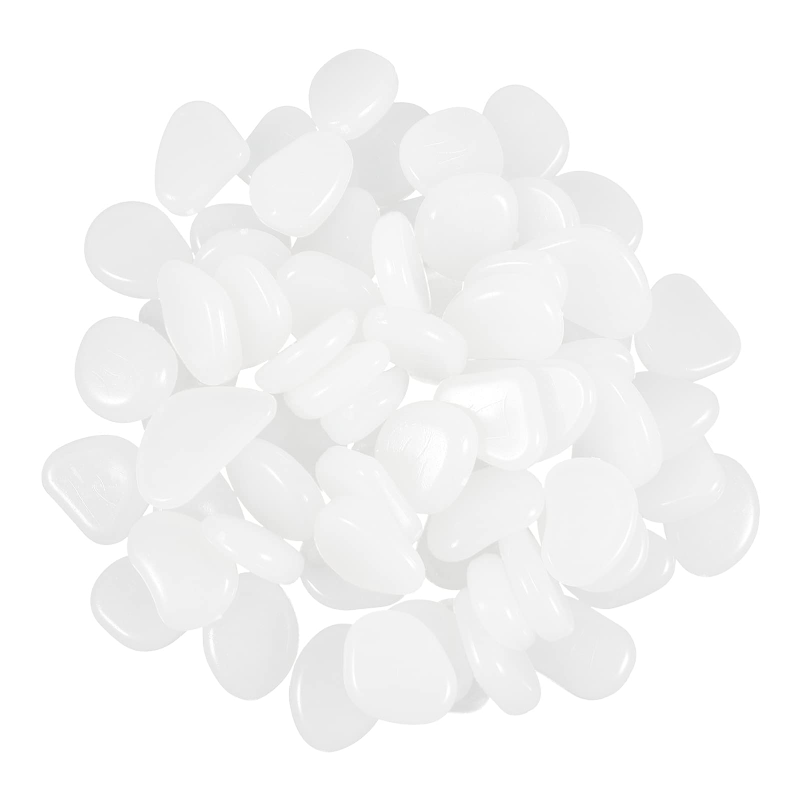 100PCS White Bamboo Fish Tank Decorations - Artificial Plants & Crystal Pebble Stones for Aquarium Landscaping, River Rock Shine - Perfect for Home, Office, Aquarium & Terrarium Decoration