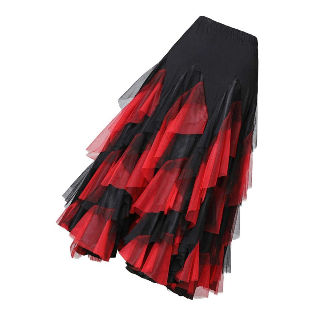 Women's Latin Dance Flare Swing Skirt for Tango, Salsa, Ballroom - Stretchy Comfort & Elegant Flare - Perfect for Dance Performances, Practice & Social Events