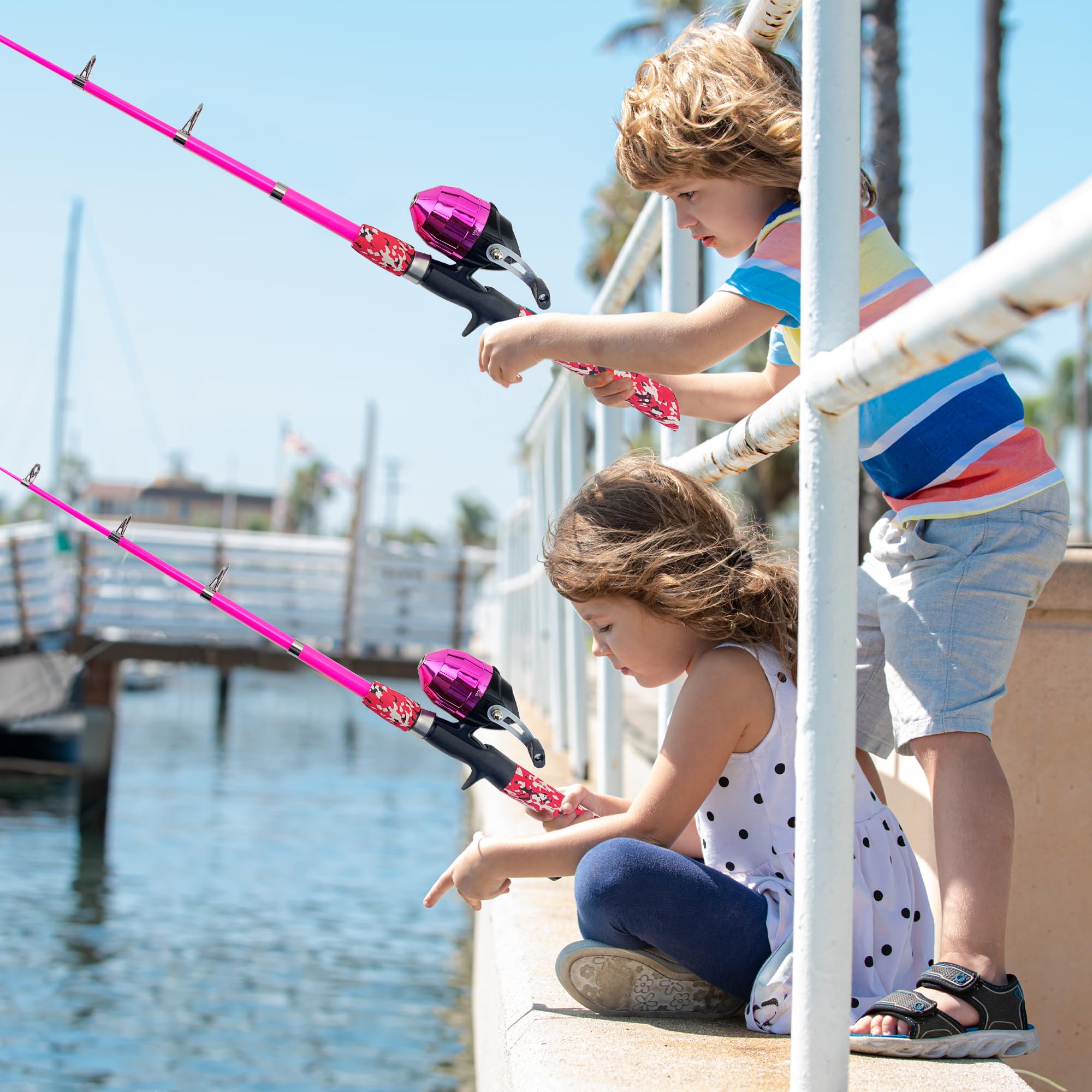 Best Kids Fishing Pole Set - Portable Telescopic Fishing Rod & Reel Combo Kit with Tackle Box & Net for Boys & Girls | Perfect for Toddlers & Youth Outdoor Fishing Trips, Lakeside Adventures & Family Bonding Activities