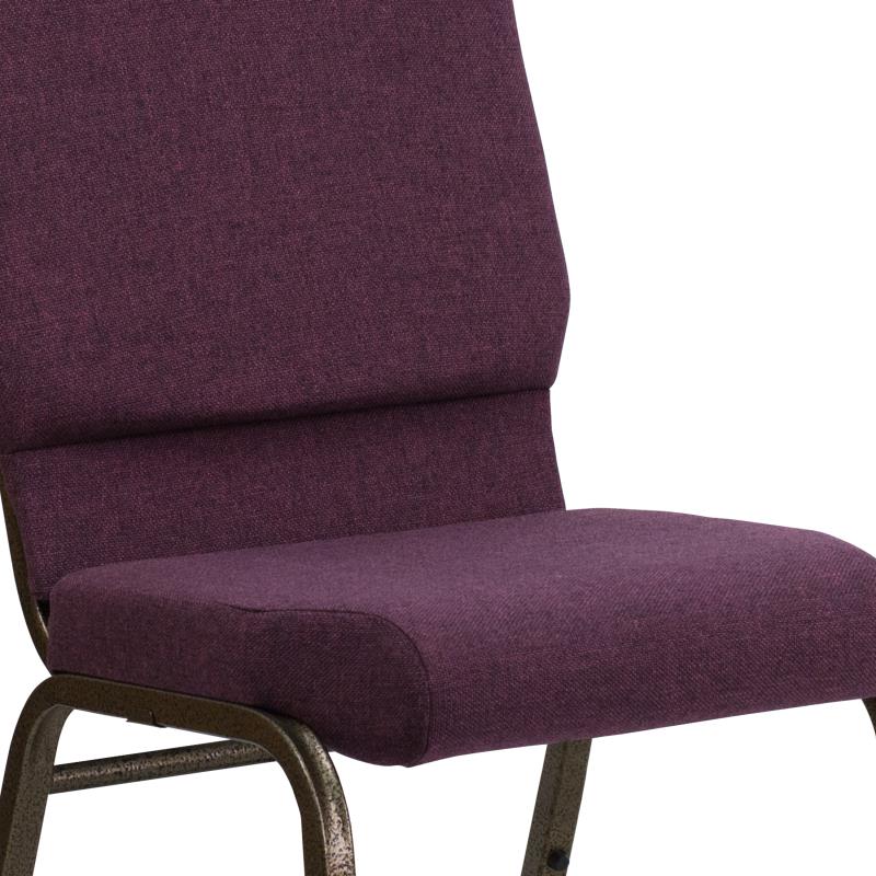 FLASH HERCULES Series 18.5''W Stackable Church Chair - Caramel Fabric & Copper Vein Frame - Perfect for Churches, Events, and Banquets