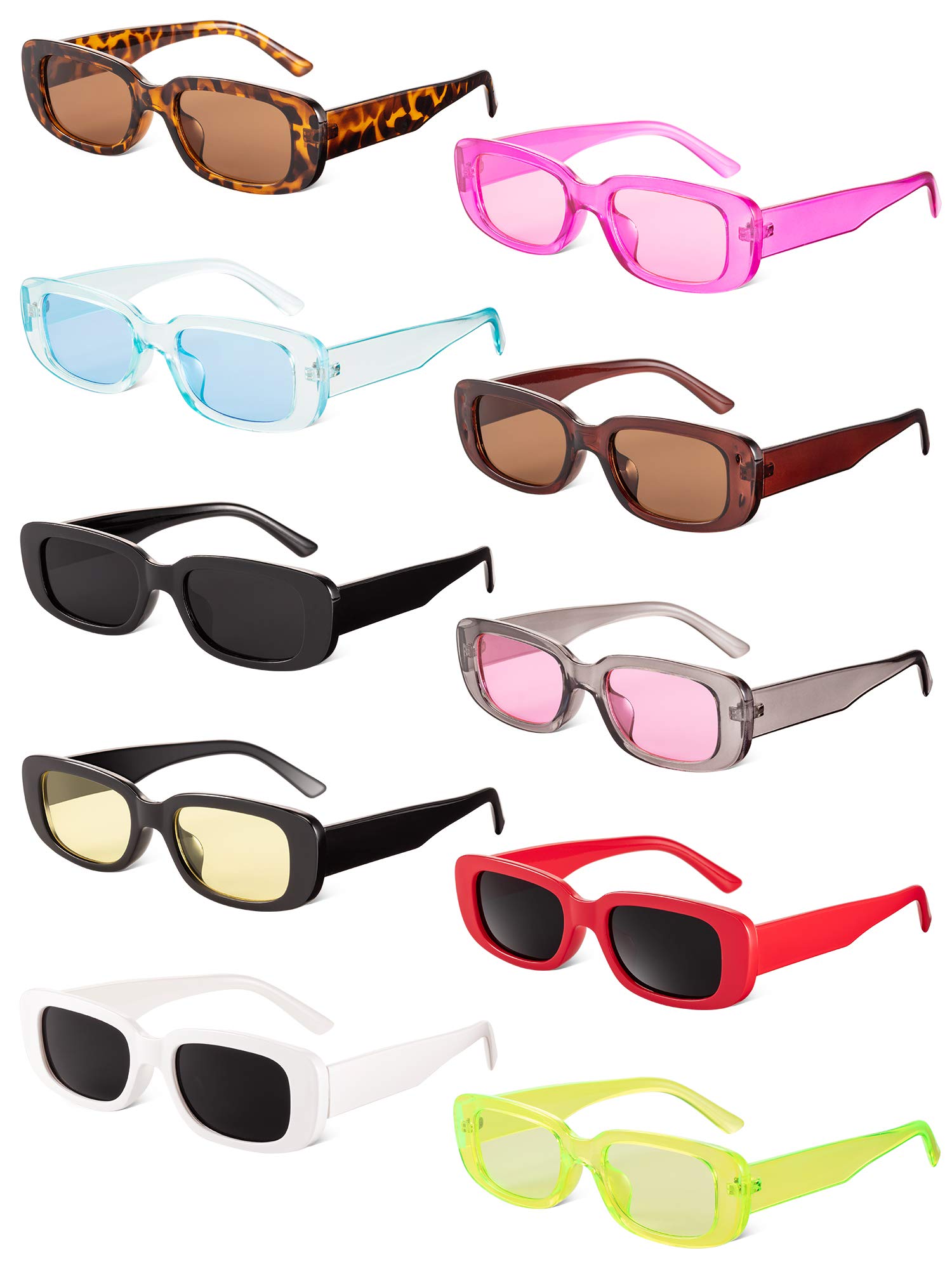 Retro Rectangle Sunglasses for Women - Vintage 90s Style with UV Protection - Perfect for Beach & Outdoor