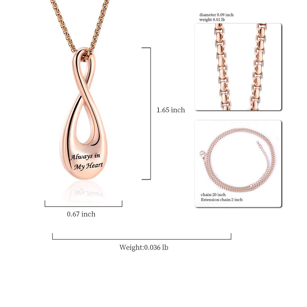 Cremation Jewelry Necklace for Ashes - Stainless Steel Keepsake Pendant for Women & Men | Memorial Gift